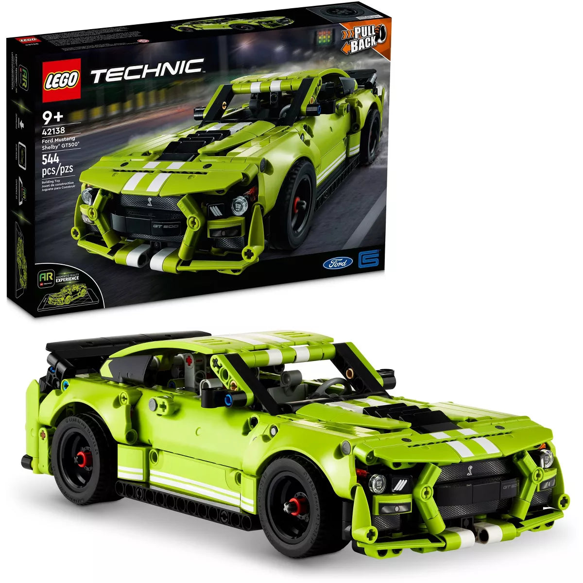 LEGO Technic Ford Mustang Shelby GT500 AR Race Car Toy Set (42138)