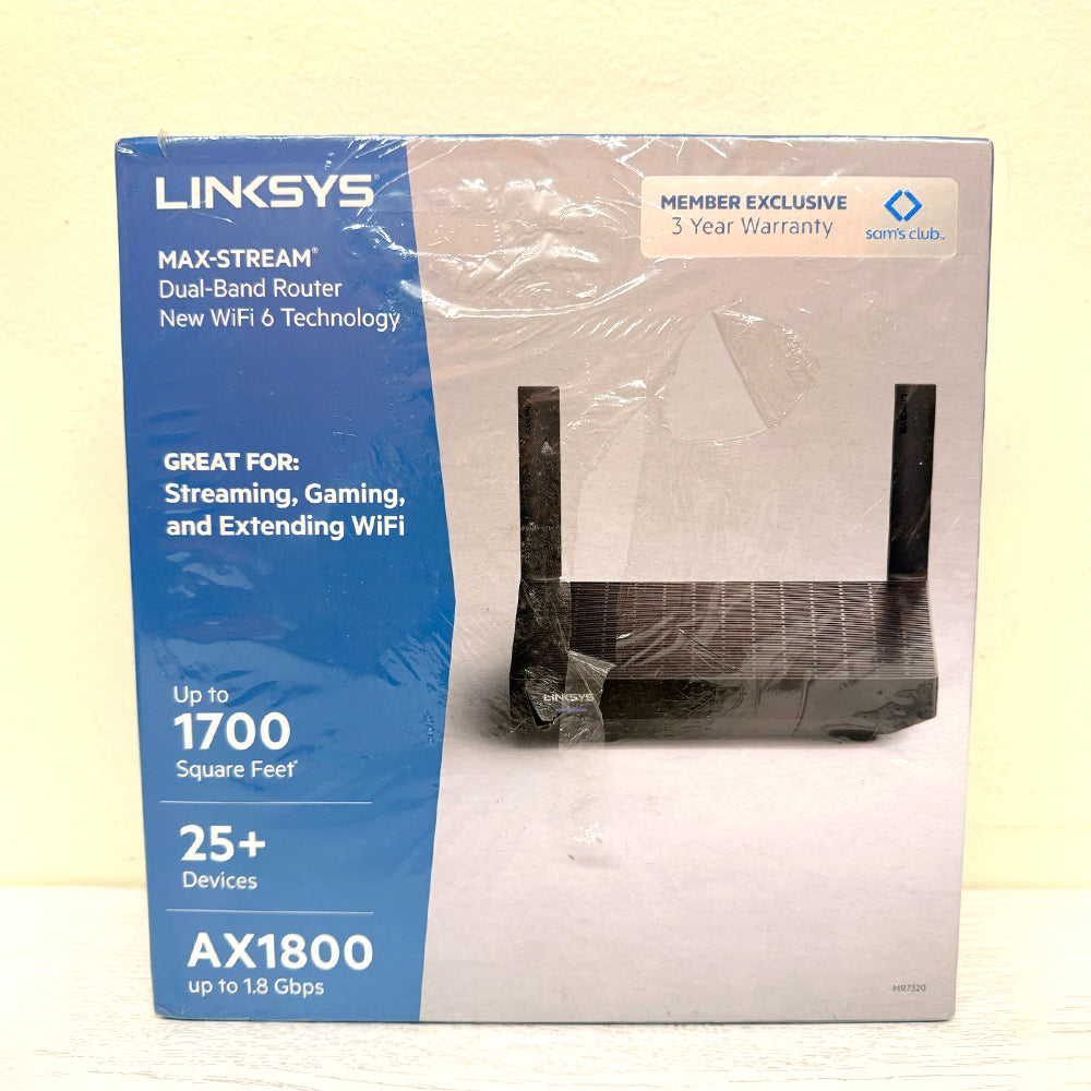Linksys AX1800 MAX-STREAM Mesh Wi-Fi 6 Router (MR7320) – Dual-Band, Up to 1.8 Gbps, Covers 1700 Sq Ft, 25+ Devices – Brand New