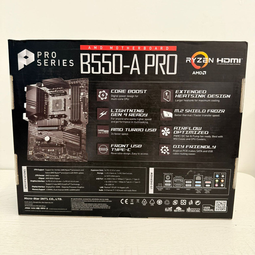 MSI B550-A PRO Socket AM4 DDR4 ATX Desktop Gaming Motherboard