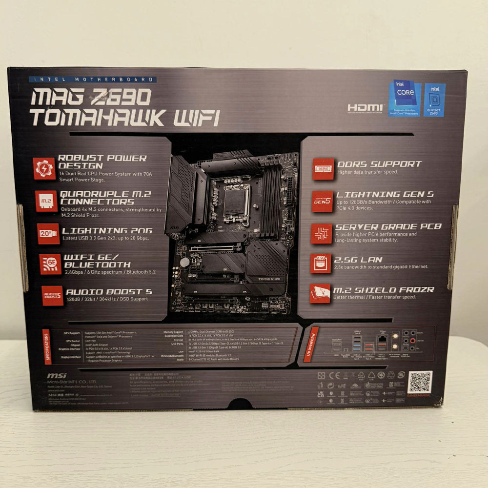 MSI MAG Z690 TOMAHAWK WIFI Motherboard – ATX, LGA1700, Z690 Chipset – Brand New
