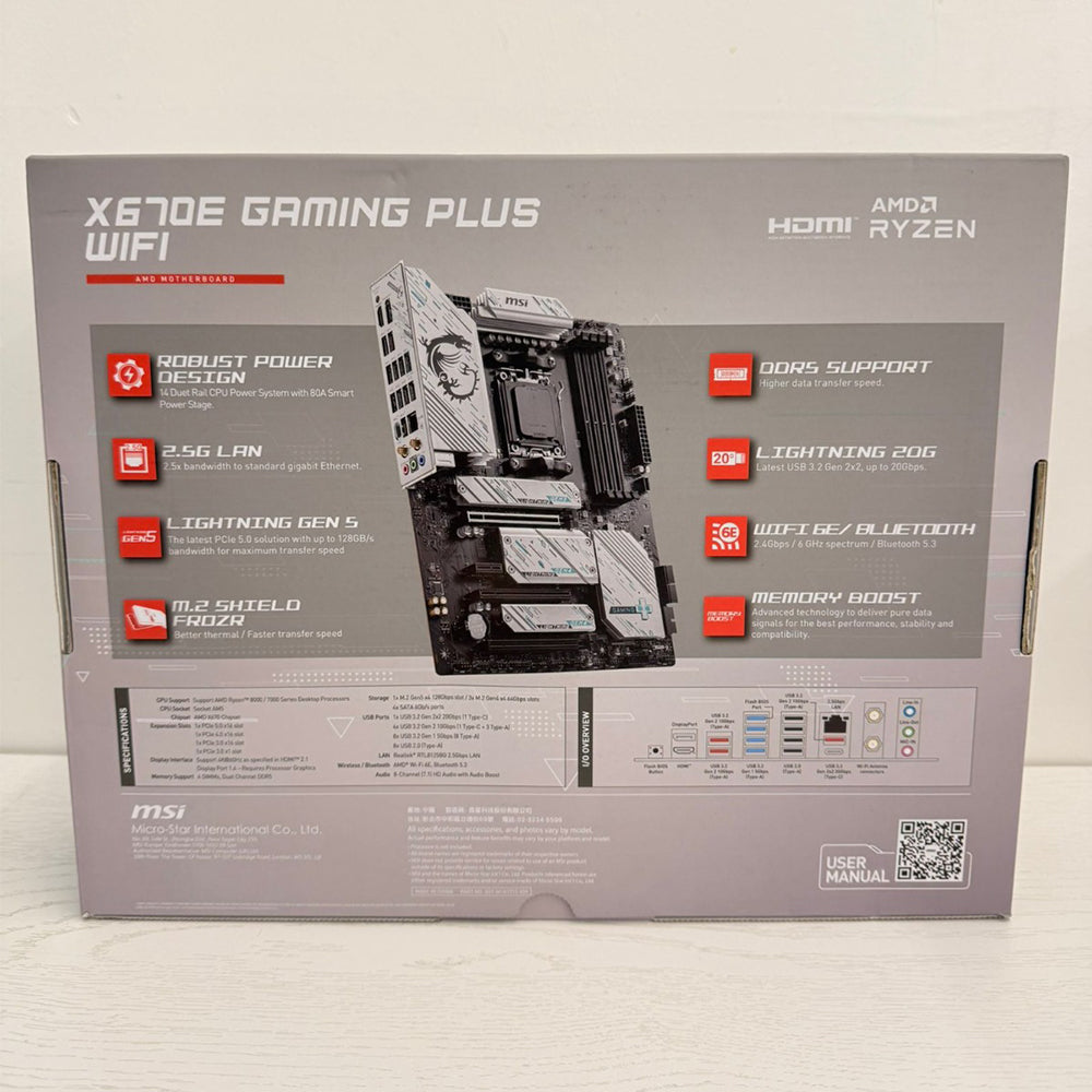 MSI X670E GAMING PLUS WIFI AM5 AMD Ryzen 7000 (Brand New)