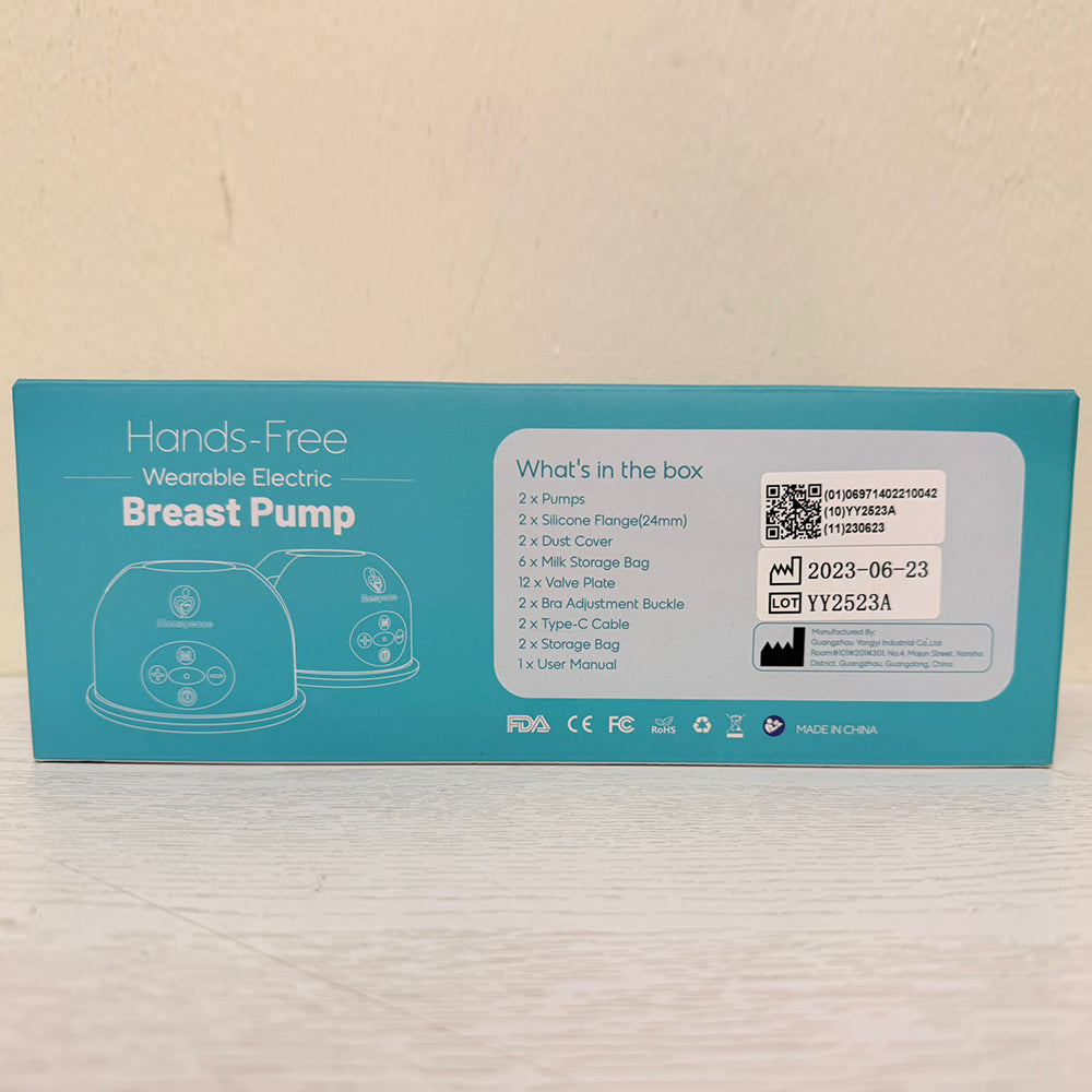 Momspeace YY-A46 Hands-Free Wearable Electric Breast Pump – 2 Pack, 24mm, App-Controlled (Brand New)