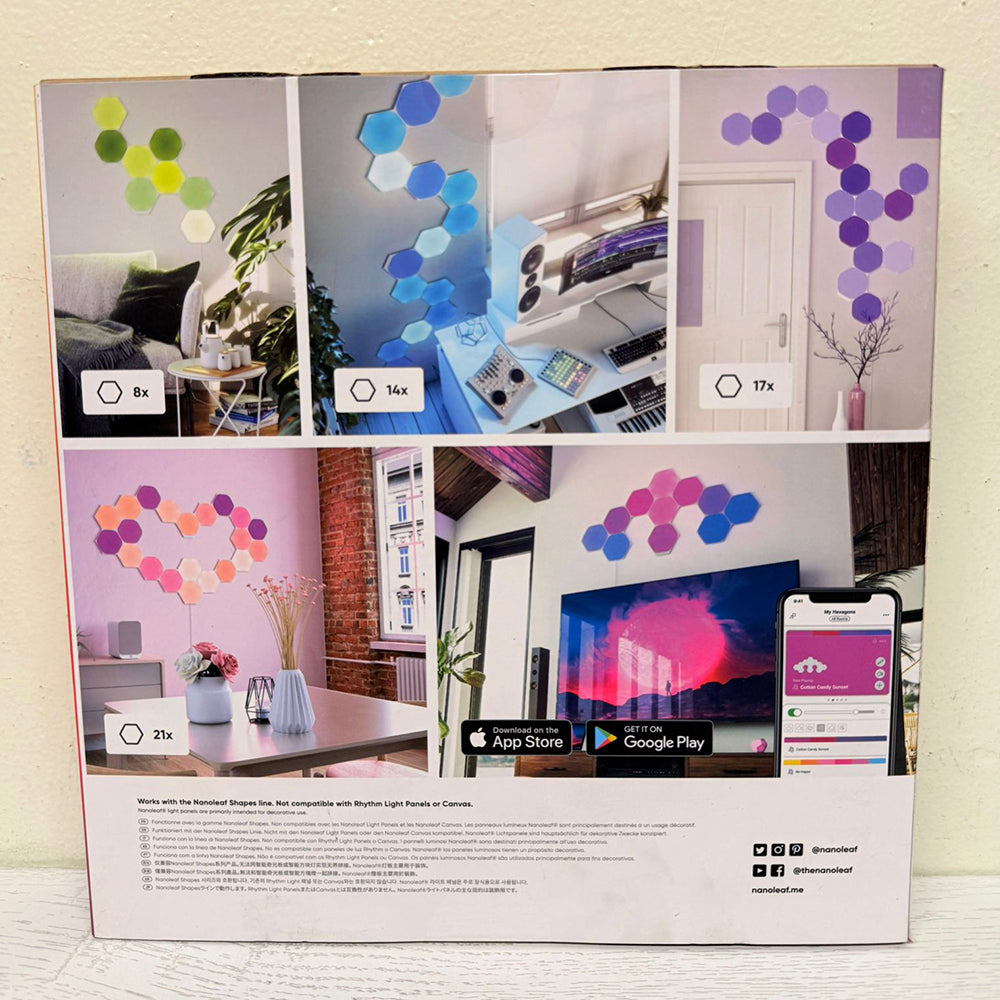Nanoleaf Shapes Hexagons Expansion Pack – 3 Smart LED Light Panels (Works with Apple HomeKit)