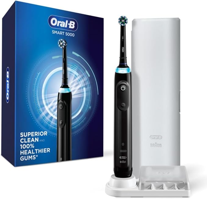 Oral-B Pro 5000 SmartSeries Power Rechargeable Electric Toothbrush with Bluetooth Connectivity – Black Edition