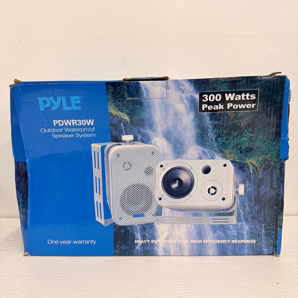 PYLE PDWR30B/PDWR30W Outdoor Waterproof Speakers – 300W Peak Power, 3.5" Woofer & 1" Tweeter, Heavy-Duty Wall Mount (Pair, Black/White)