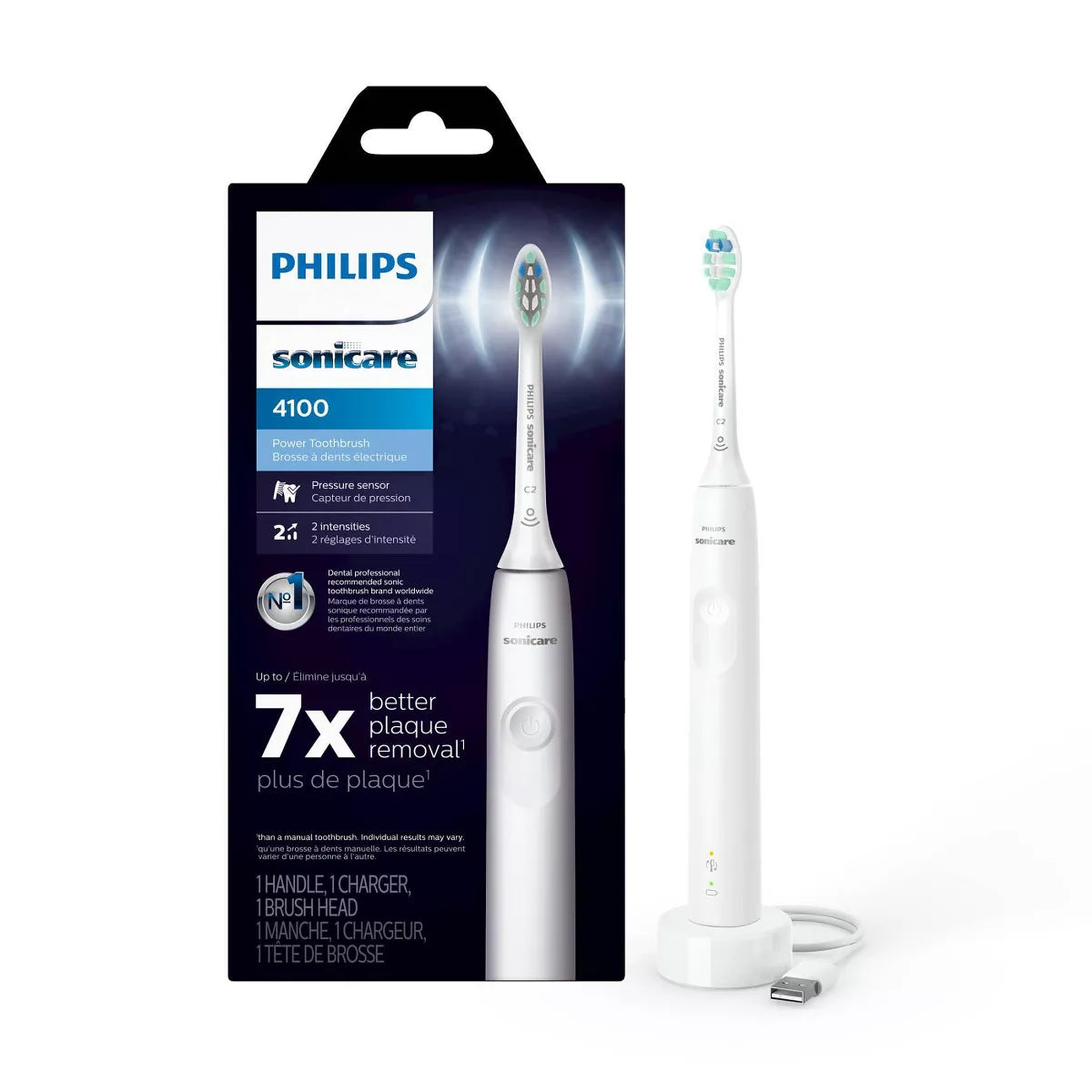 Philips Sonicare 4100 Plaque Control Rechargeable Electric Toothbrush – Gentle Yet Powerful Cleaning