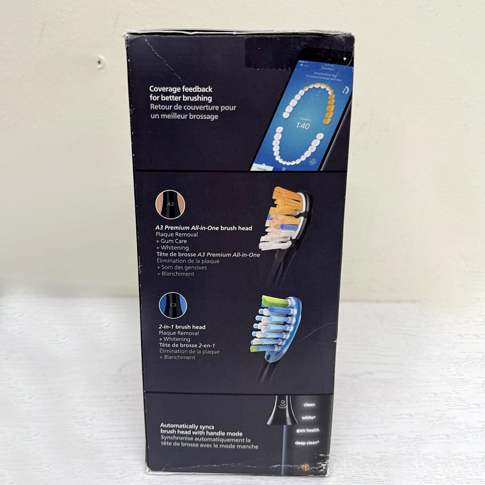 Philips Sonicare DiamondClean Smart 9300 Electric Toothbrush – Black, HX9903/15 (Open Box, Missing Case)