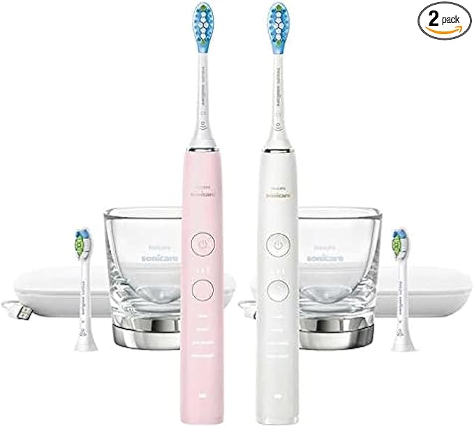 Philips Sonicare DiamondClean Connected Rechargeable Toothbrush 2-Pack (Pink/White)