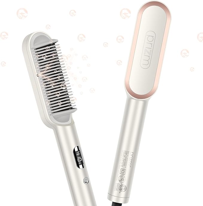 Prizm Hair Straightener Brush – Fast Heating &amp; Frizz-Free Styling