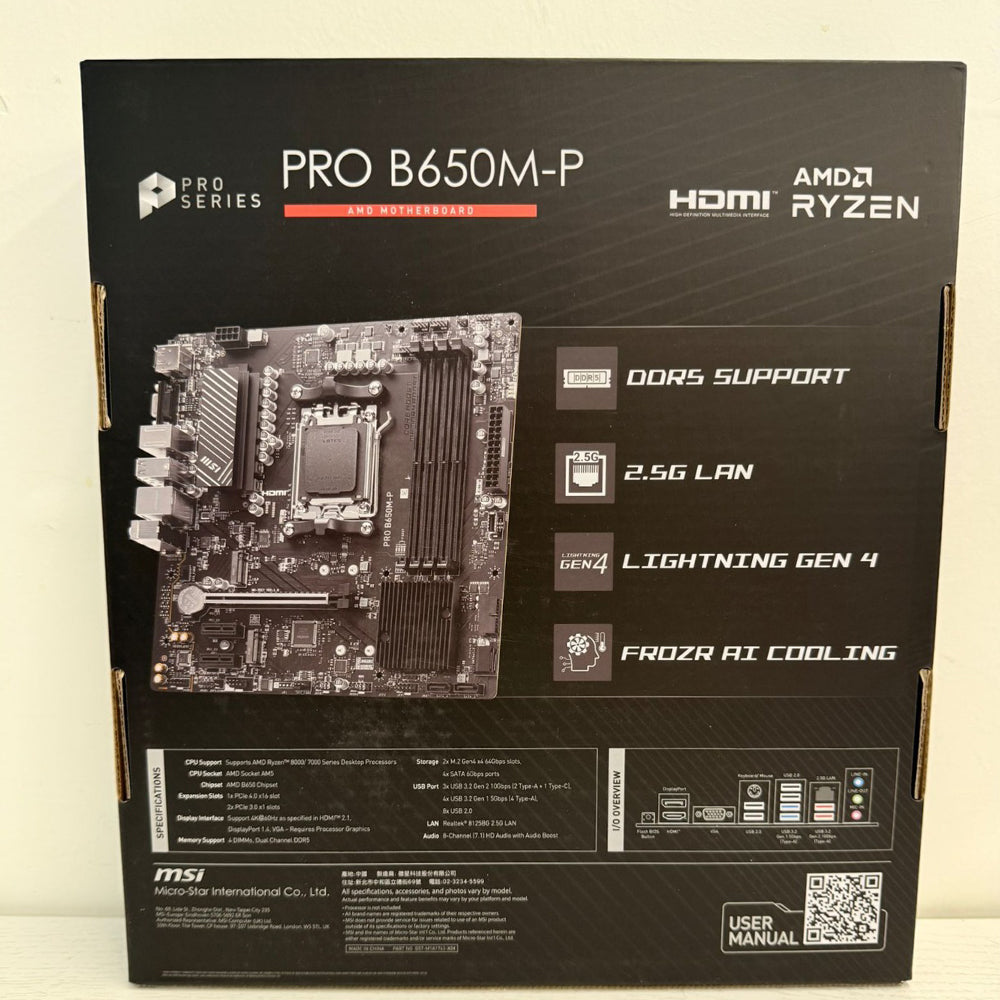 MSI PRO B650M-P AM5 DDR5 mATX Desktop Motherboard – Brand New