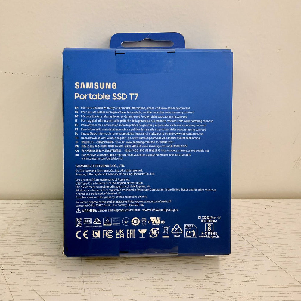 Samsung T7 Portable SSD 2TB – USB 3.2 Gen 2 – Gray – Brand New