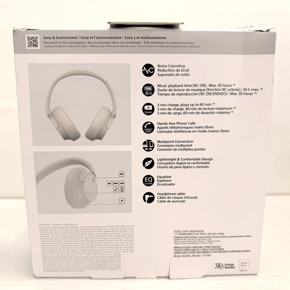 Sony WH-CH720N Wireless Noise Canceling Over-Ear Headphones – White (Brand New)