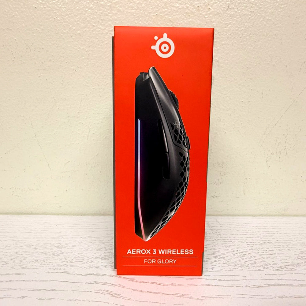 SteelSeries Aerox 3 Wireless Ultra Lightweight RGB Gaming Mouse – 2022 Onyx Edition (68g, TrueMove Air Sensor, 200-Hour Battery) - Brand New