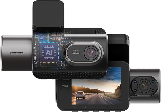 Type S T401 4K Dual View Dash Cam: AI-Powered Safety and Surveillance (Light used)