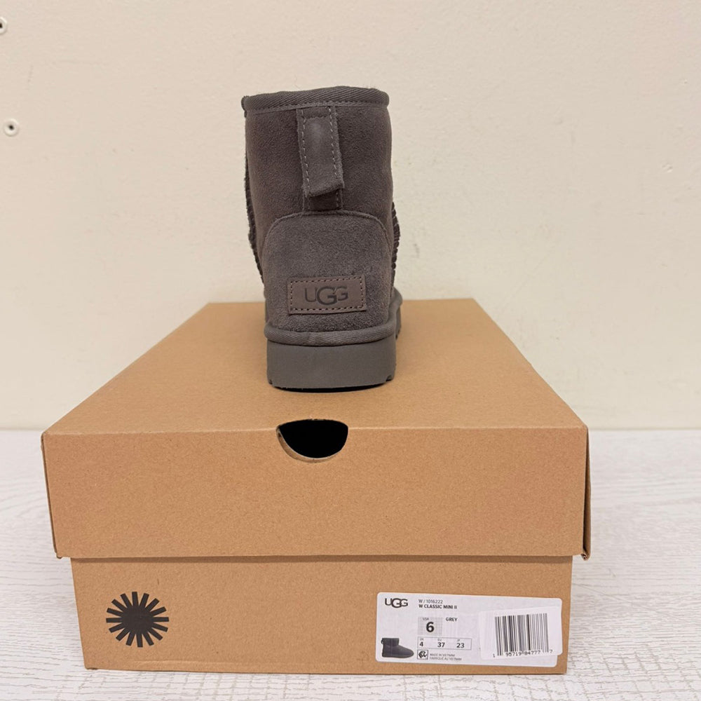 UGG Women’s Classic Mini II Boot – Grey Suede – Size 6 (US) – Brand New in Box