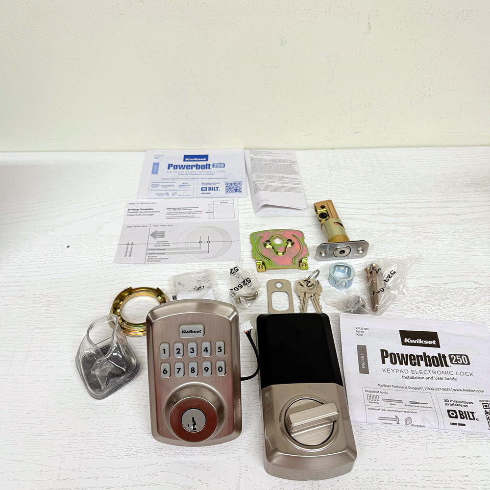 Kwikset Powerbolt 250 Keypad Electronic Deadbolt – Satin Nickel ( Lightly Used)