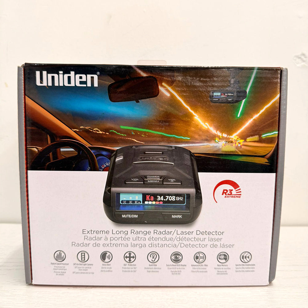 Uniden R3 Extreme Long Range Radar/Laser Detector – GPS, Voice Alerts, OLED Display, Spectre Undetectable (Lightly Used)