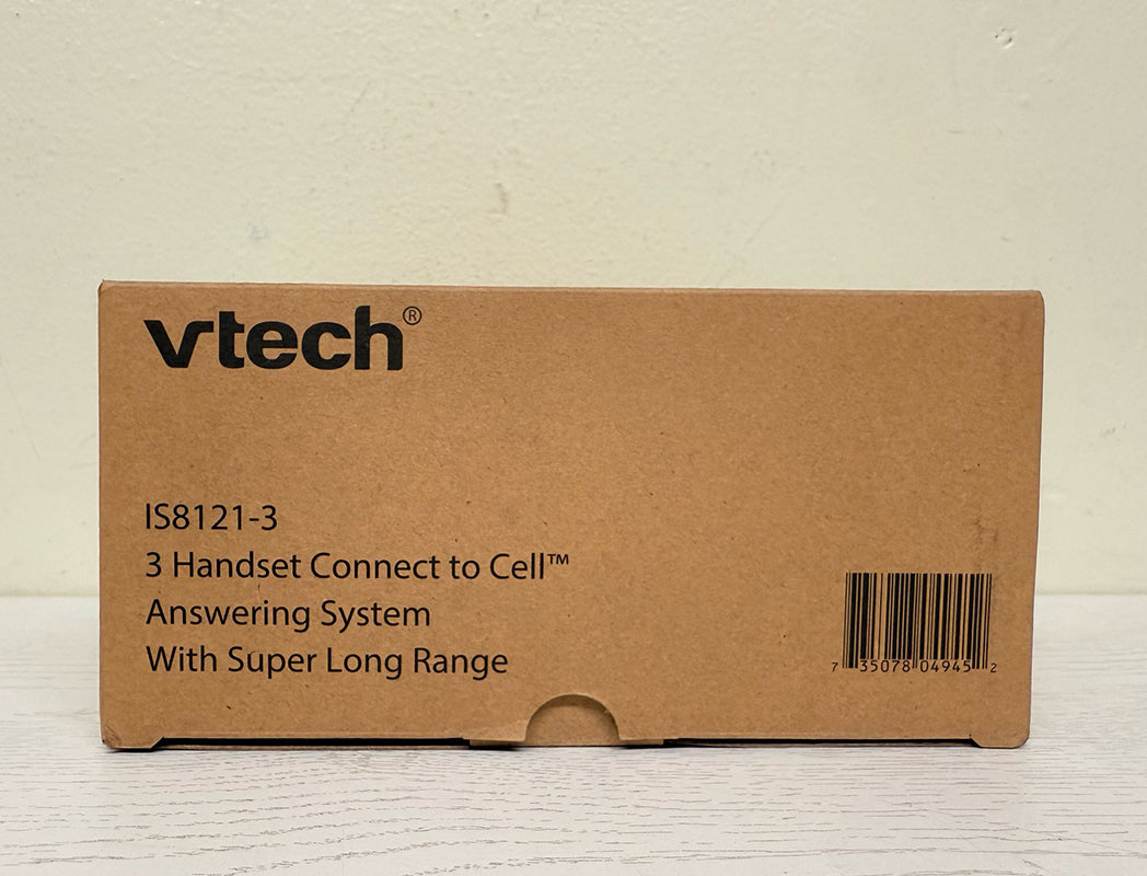 VTech IS8121-3 DECT 6.0 Bluetooth Cordless Phone System with Answering Machine – 3 Handsets, Call Blocking, Long Range – Brand New