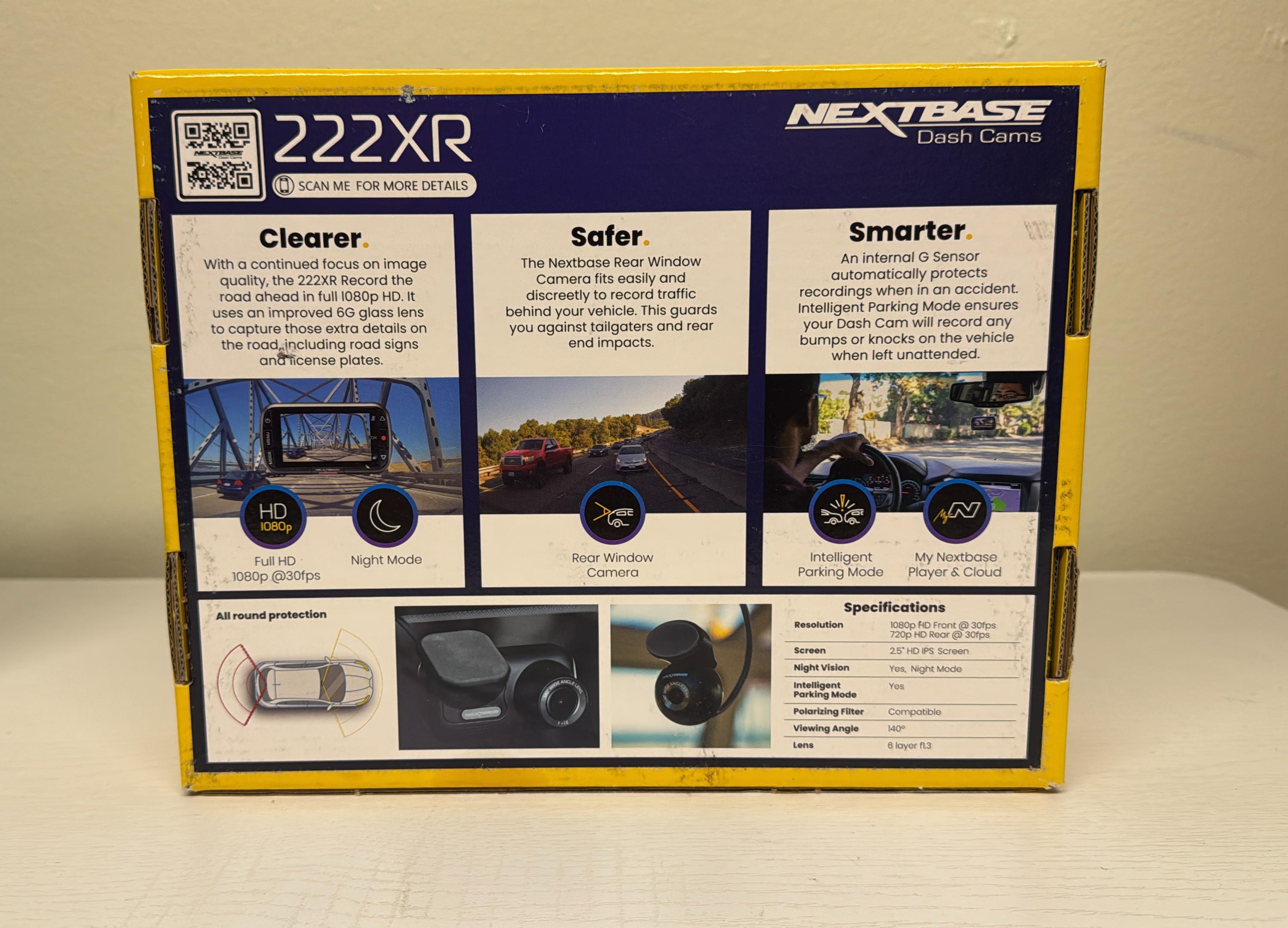 Nextbase 222XR 1080p Dash Cam + Rear Cam HD