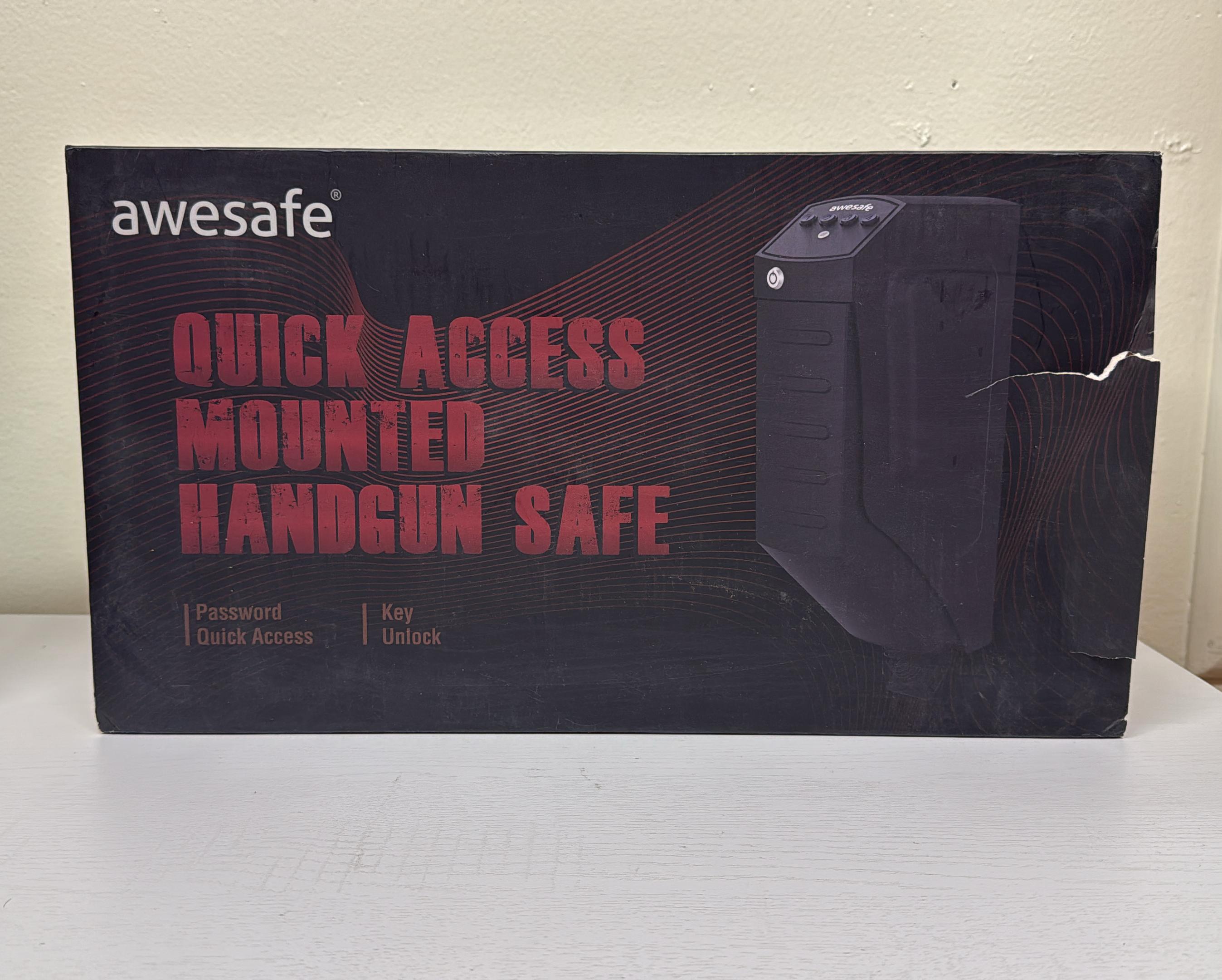 Awesafe Gun Safe - Drop Down Biometric Handgun Safe for Quick Access (Brand New)