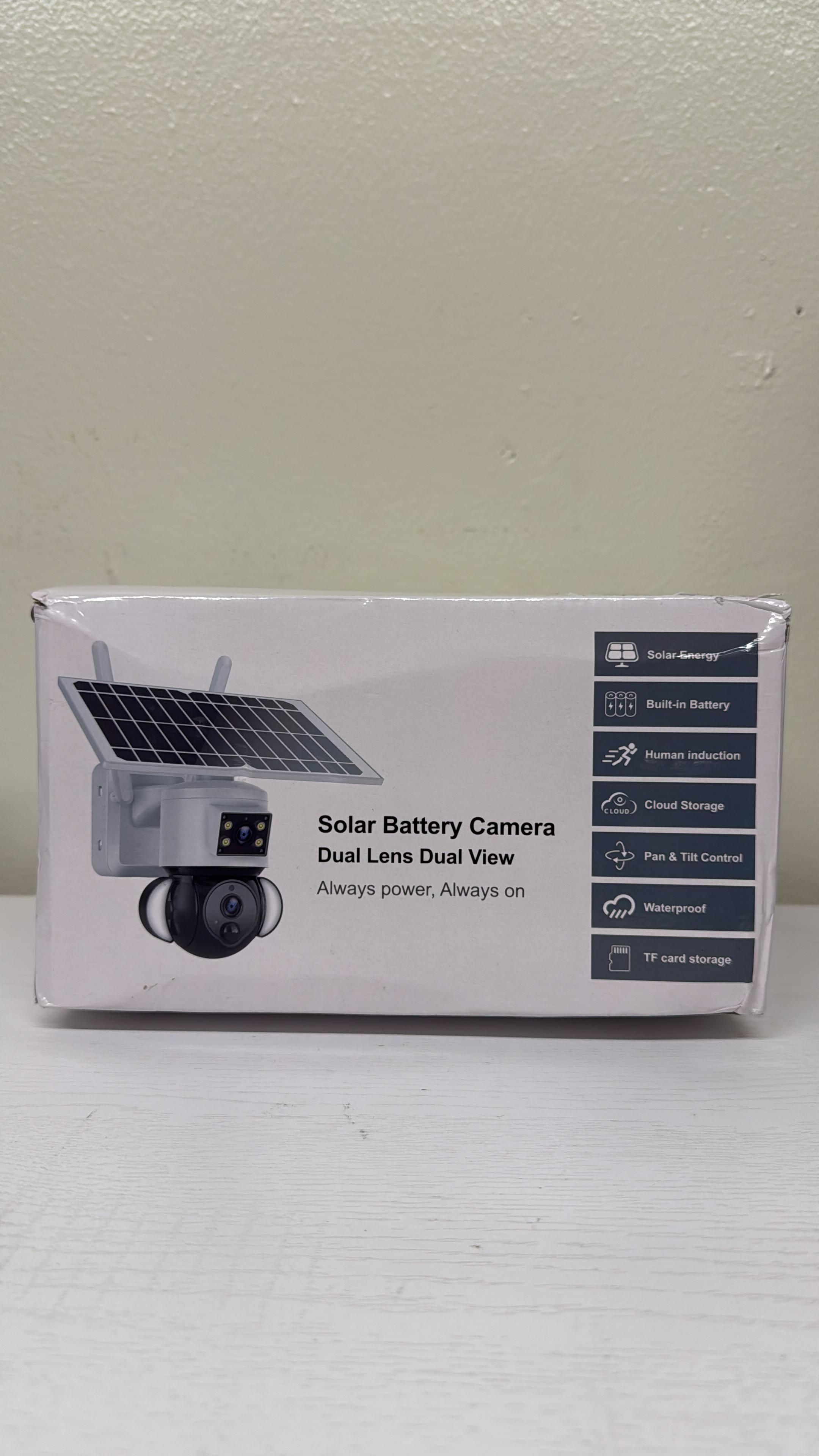 Solar Security Camera Wireless - 6MP Dual Lens Outdoor Camera with 360° View for Home Security (Lightly Used)