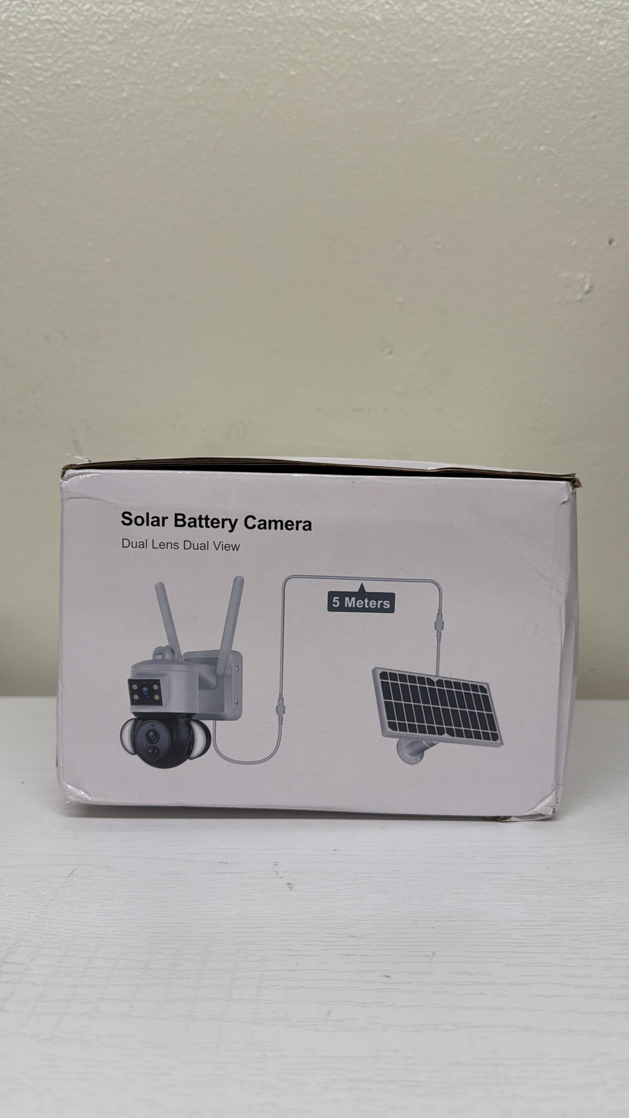 Solar Security Camera Wireless - 6MP Dual Lens Outdoor Camera with 360° View for Home Security (Lightly Used)