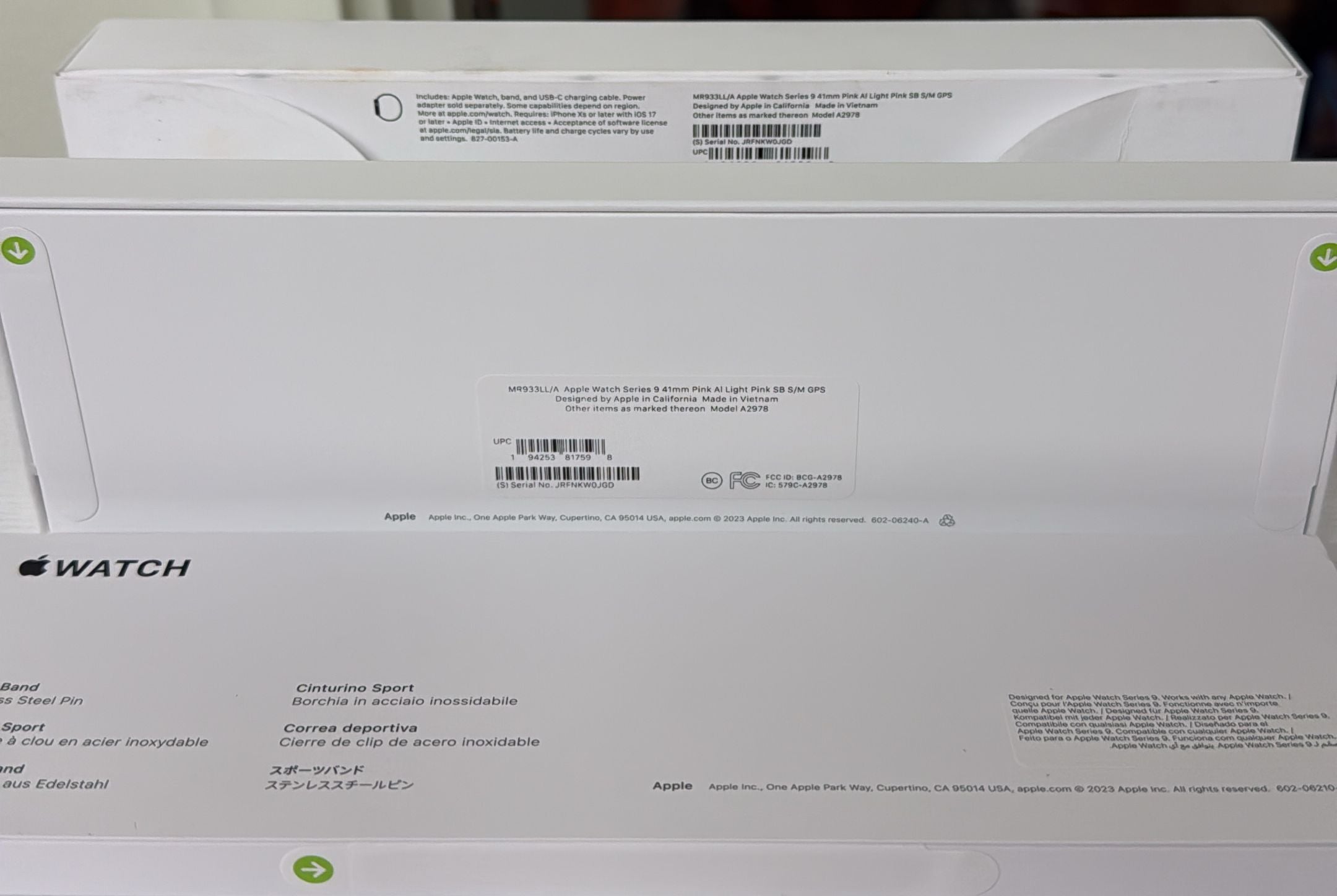 Apple Watch Series 9 - 41mm Pink Aluminum with Light Pink Sport Band - GPS (Open Box)