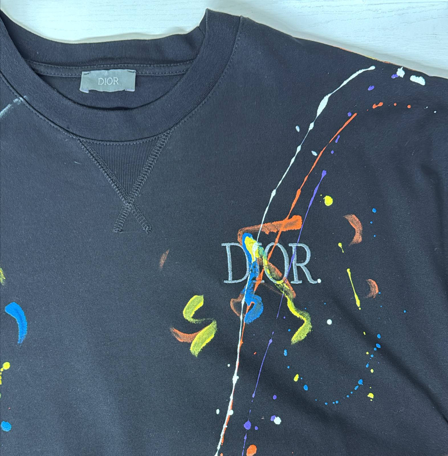 Dior Men T shirt Designer Logo Embroidered Size XL