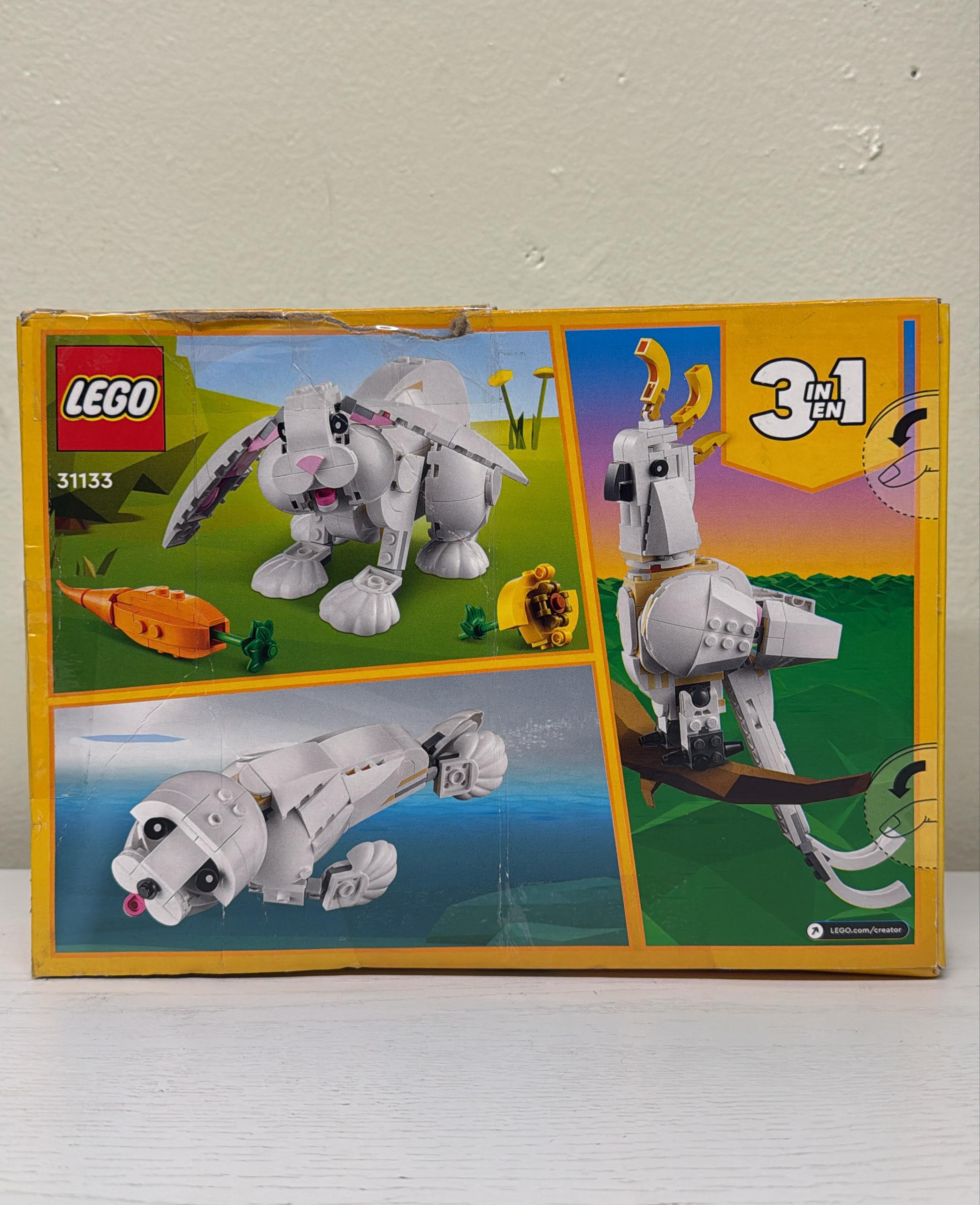 LEGO Creator 3-in-1 White Rabbit Toy Animal Figures Set (31133) (Open Box)