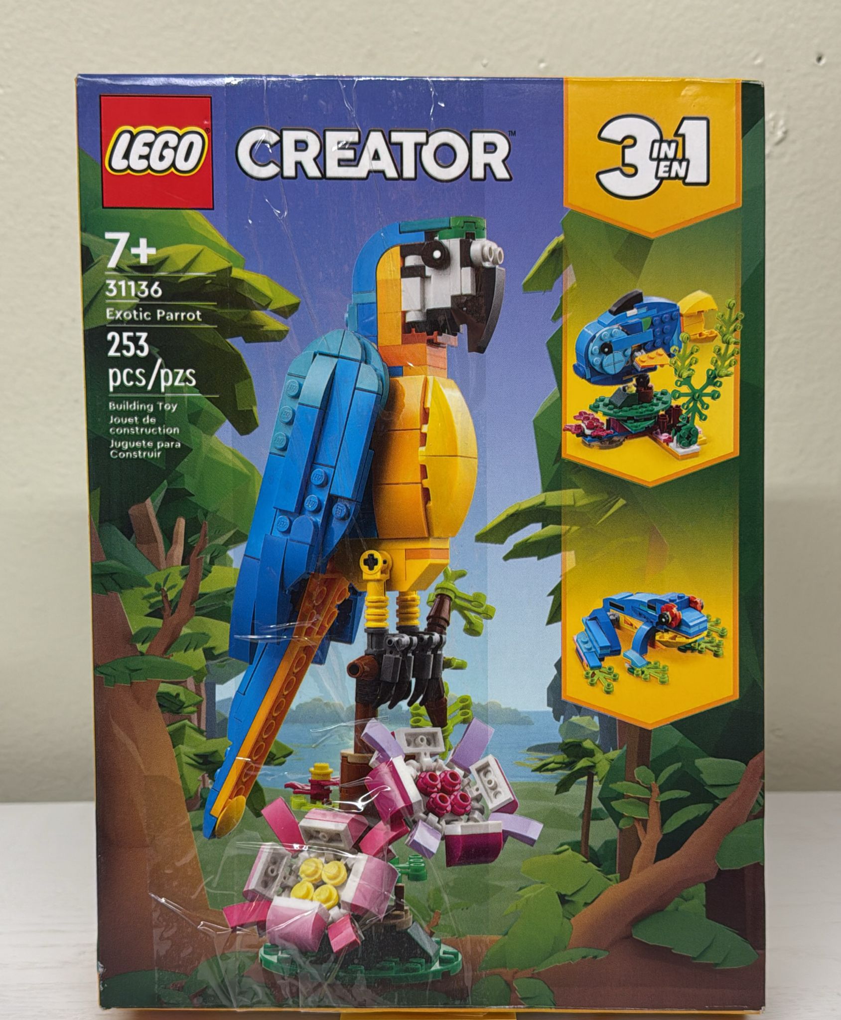 LEGO Creator 3-in-1 Exotic Parrot Animals Building Toy (31136)