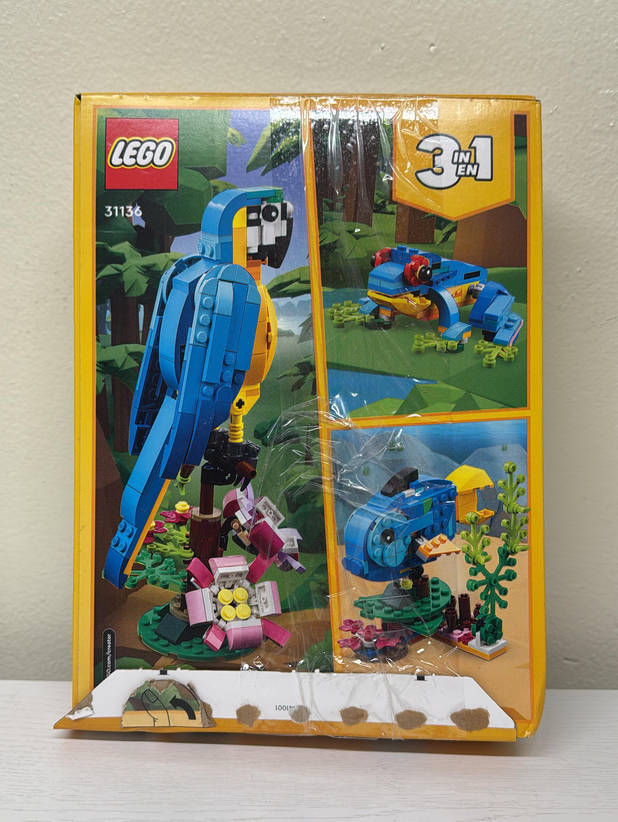 LEGO Creator 3-in-1 Exotic Parrot Animals Building Toy (31136)