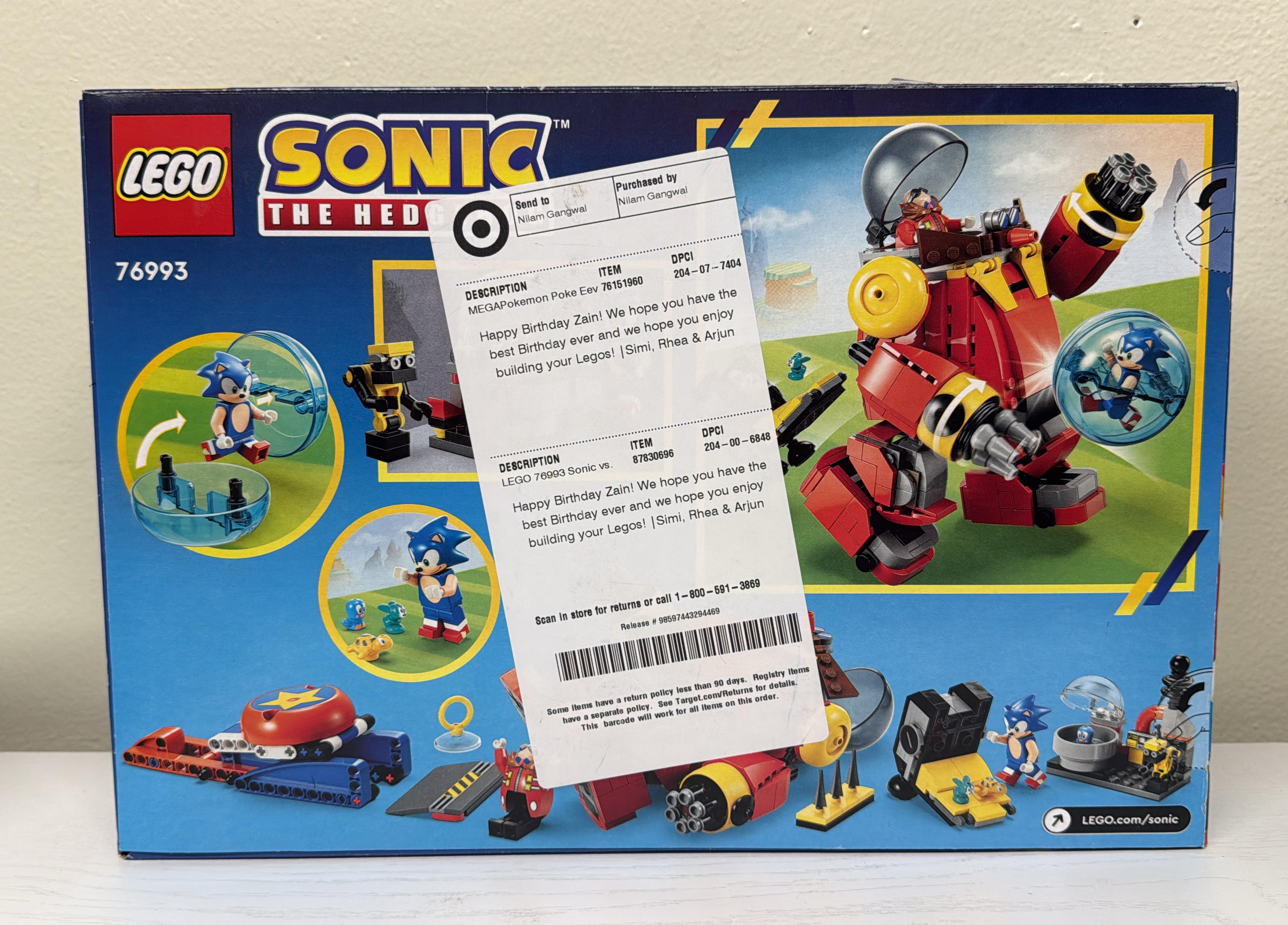 LEGO Sonic the Hedgehog: Sonic vs. Dr. Eggman's Death Egg Robot Toy (76993) (Brand New)