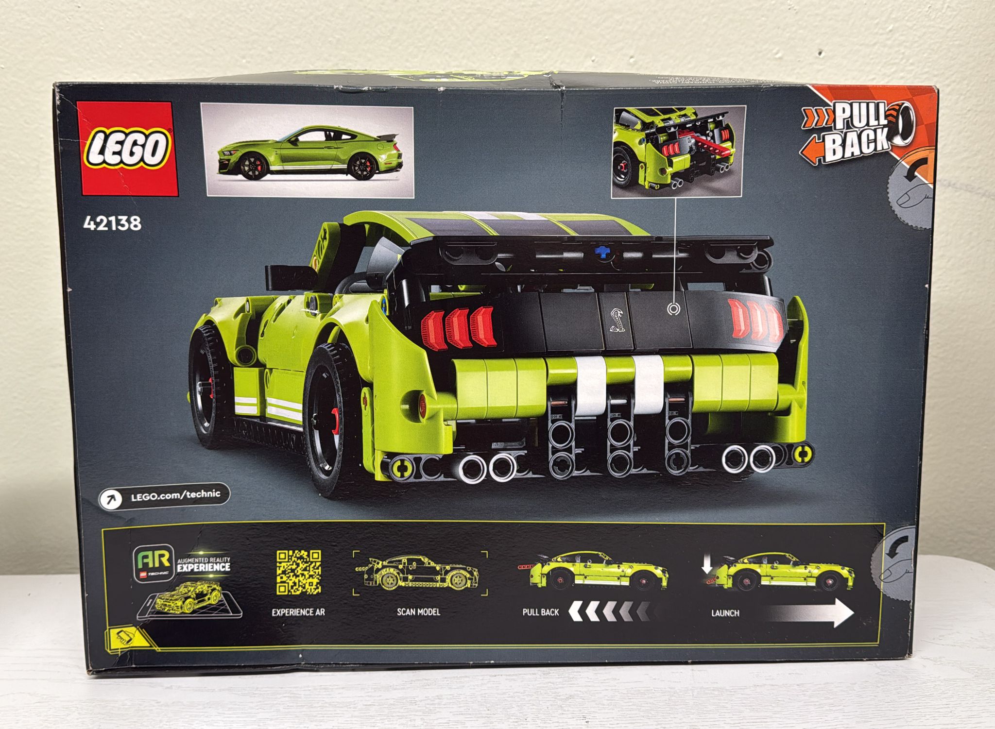 LEGO Technic Ford Mustang Shelby GT500 AR Race Car Toy Set (42138)