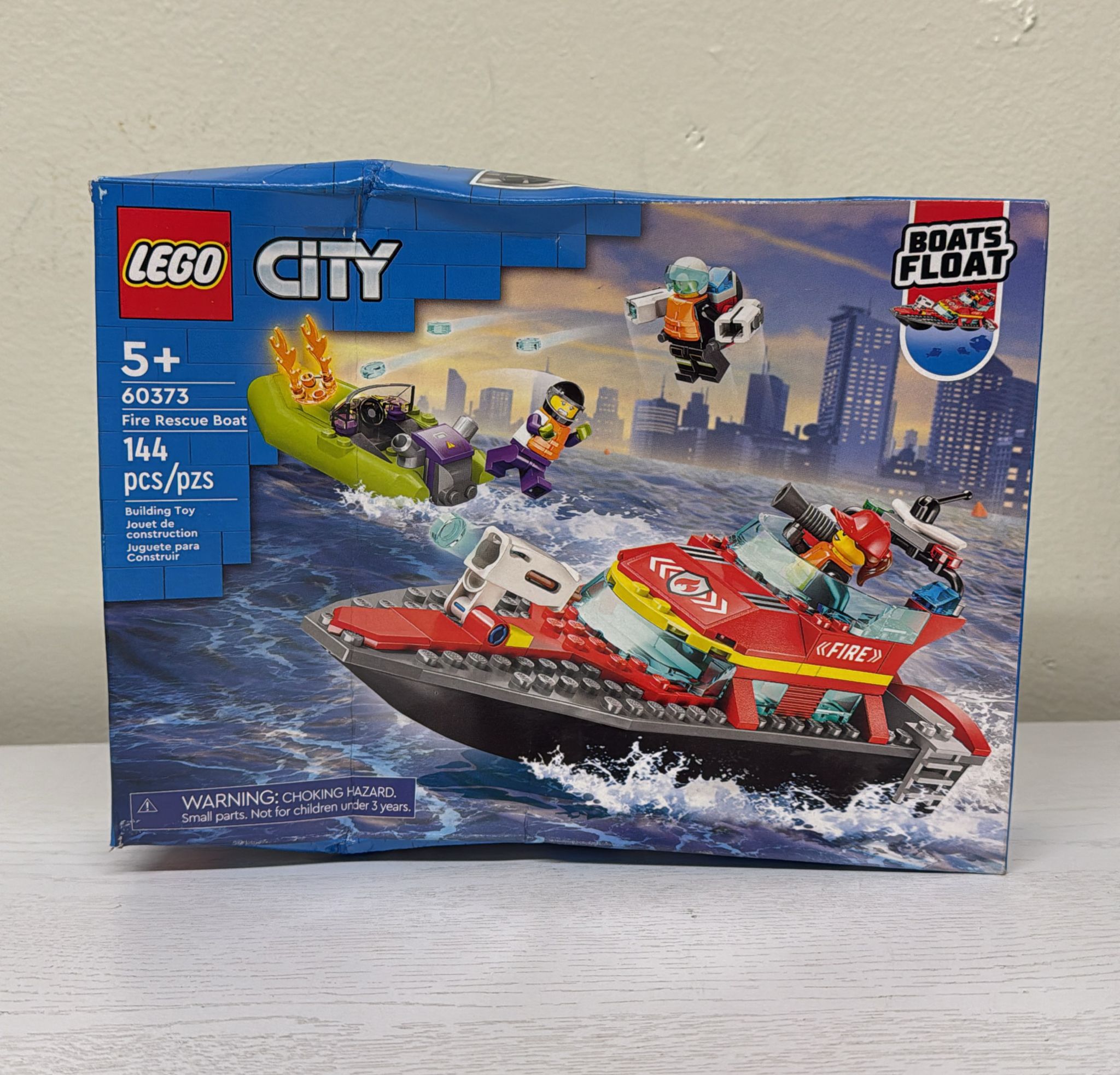 LEGO City Fire Rescue Boat Toy, Floats on Water Set (60373)