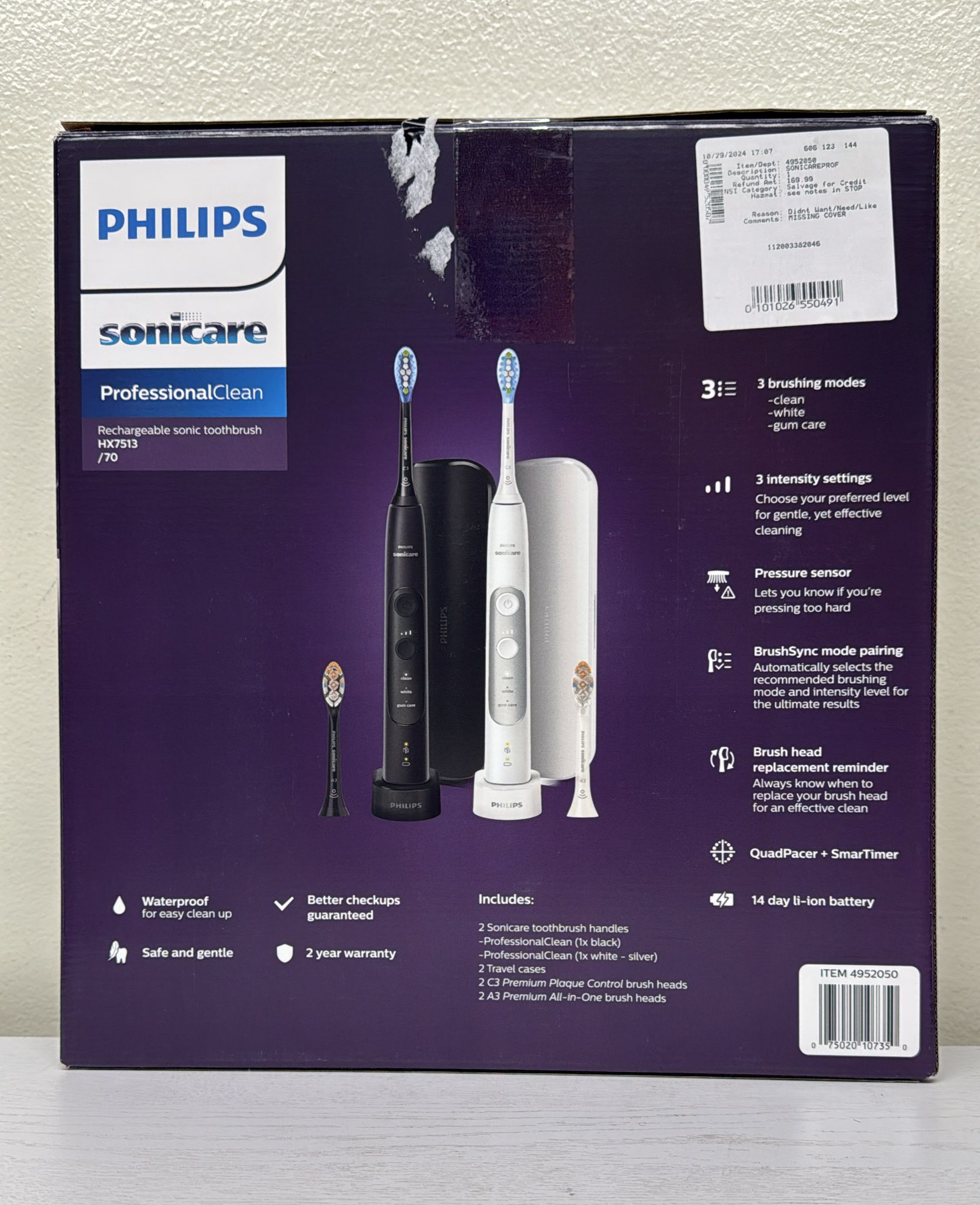 Philips Sonicare Professional Clean Rechargeable Electric Toothbrush (2-Pack)