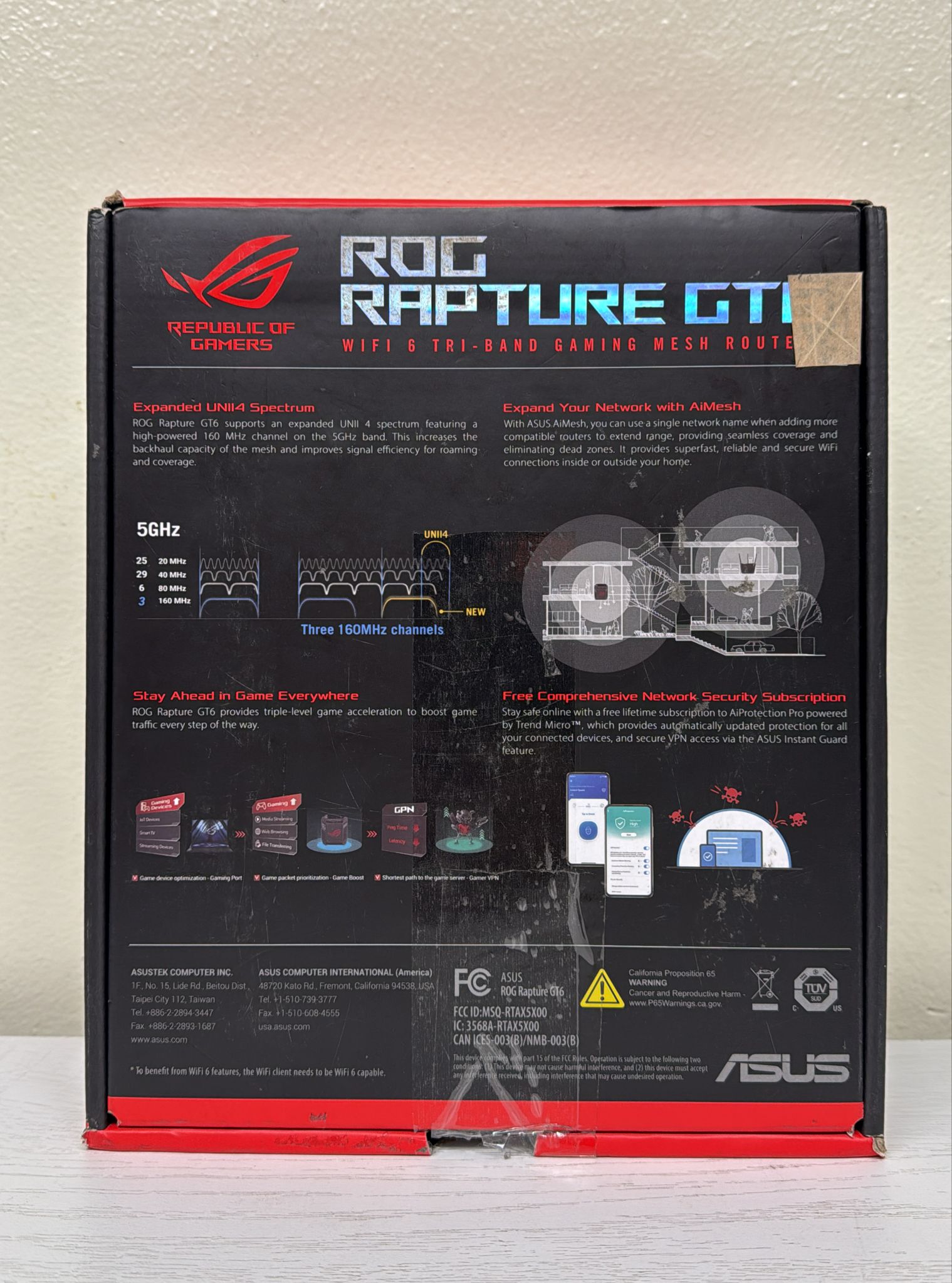 ASUS ROG Rapture GT6 Tri-Band WiFi 6 Gaming Router (1PK)