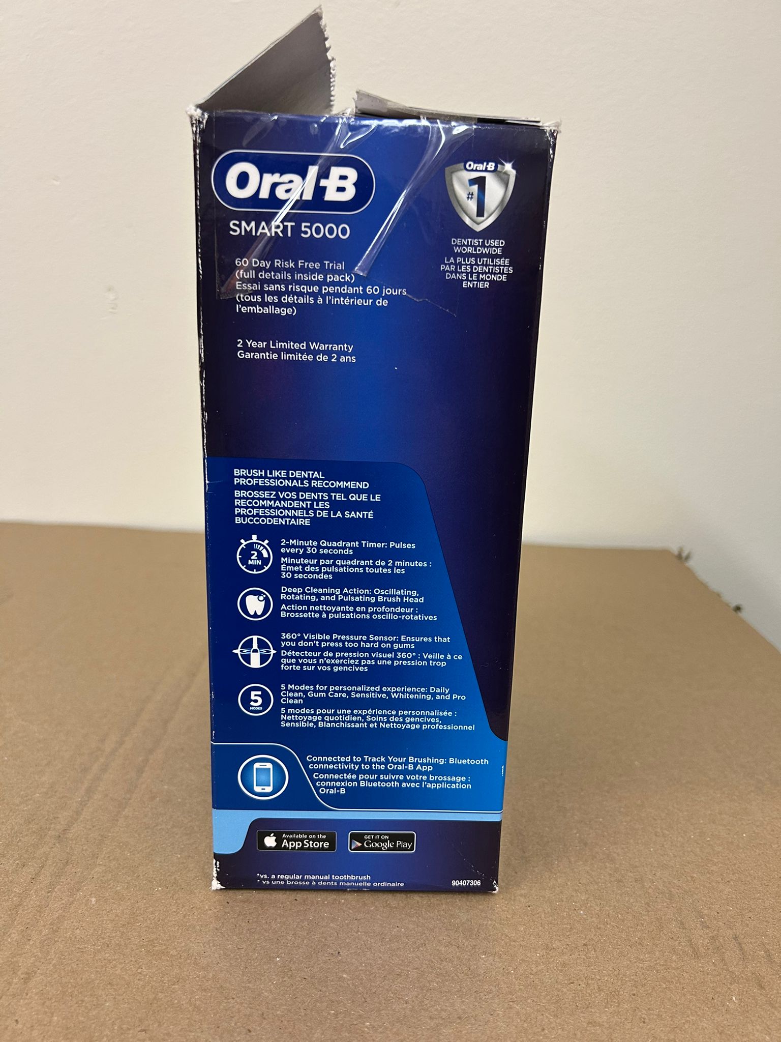 Oral-B Pro 5000 SmartSeries Power Rechargeable Electric Toothbrush with Bluetooth Connectivity – Black Edition