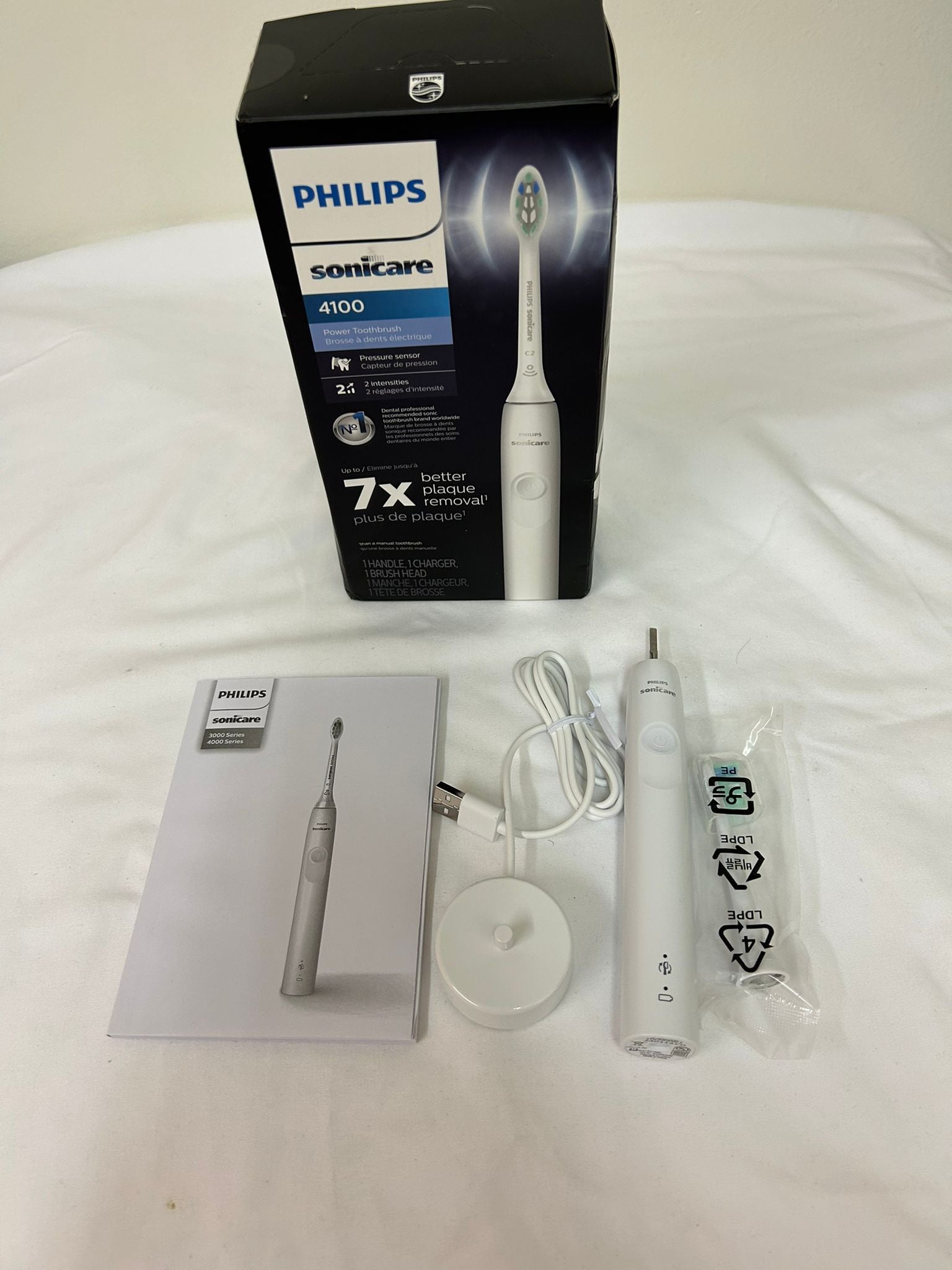 Philips Sonicare 4100 Plaque Control Rechargeable Electric Toothbrush – Gentle Yet Powerful Cleaning