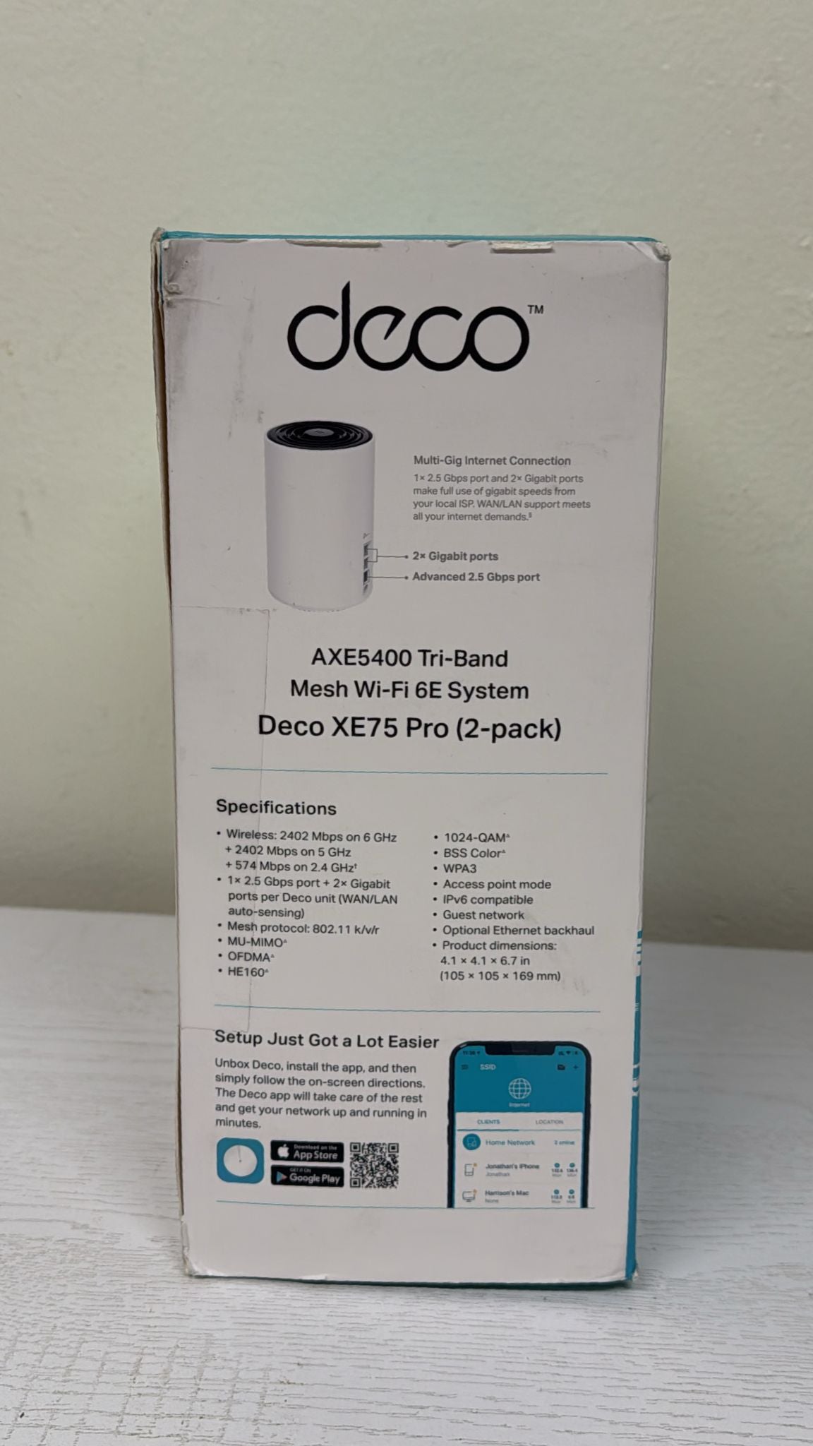 TP-Link Deco AXE5400 Tri-Band WiFi 6E Mesh System (Deco XE75 Pro) - 2-Pack