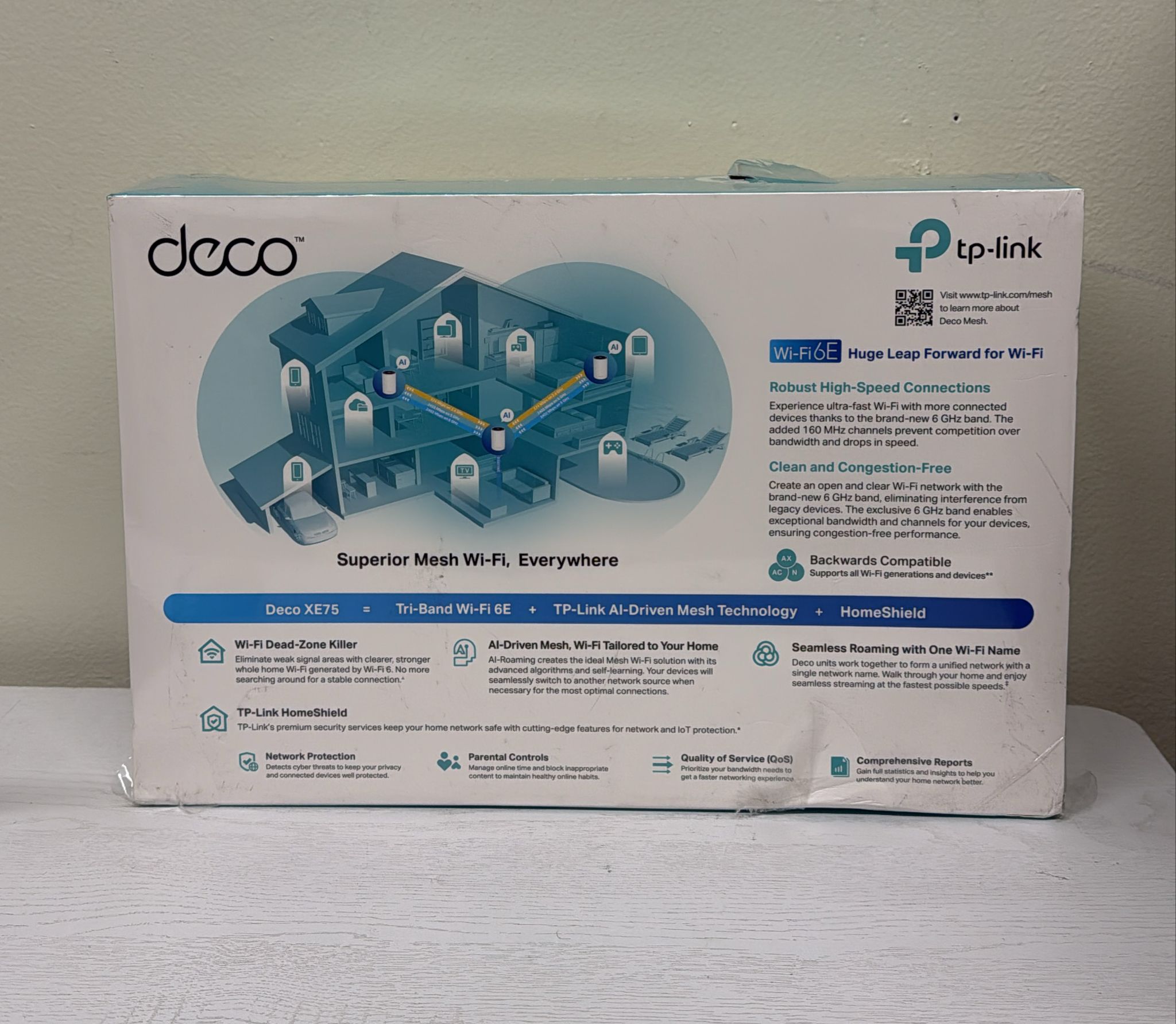 TP-Link Deco AXE5400 Tri-Band WiFi 6E Mesh System – 3-Pack (Deco XE75)