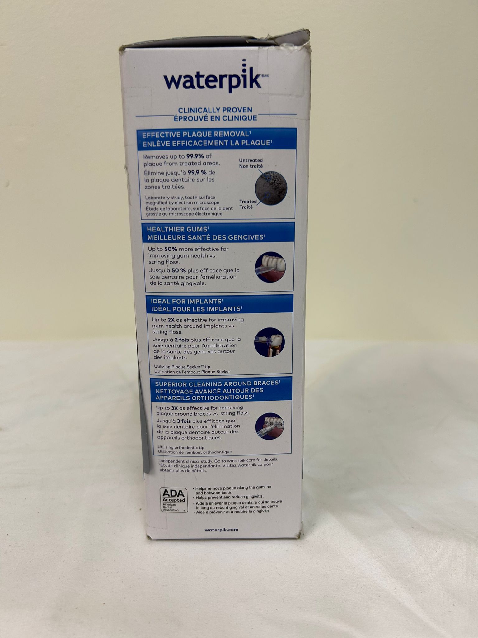 Waterpik Cordless Pearl Rechargeable Portable Water Flosser – For Teeth, Gums, Braces Care, and Travel – ADA Accepted, WF-13 White