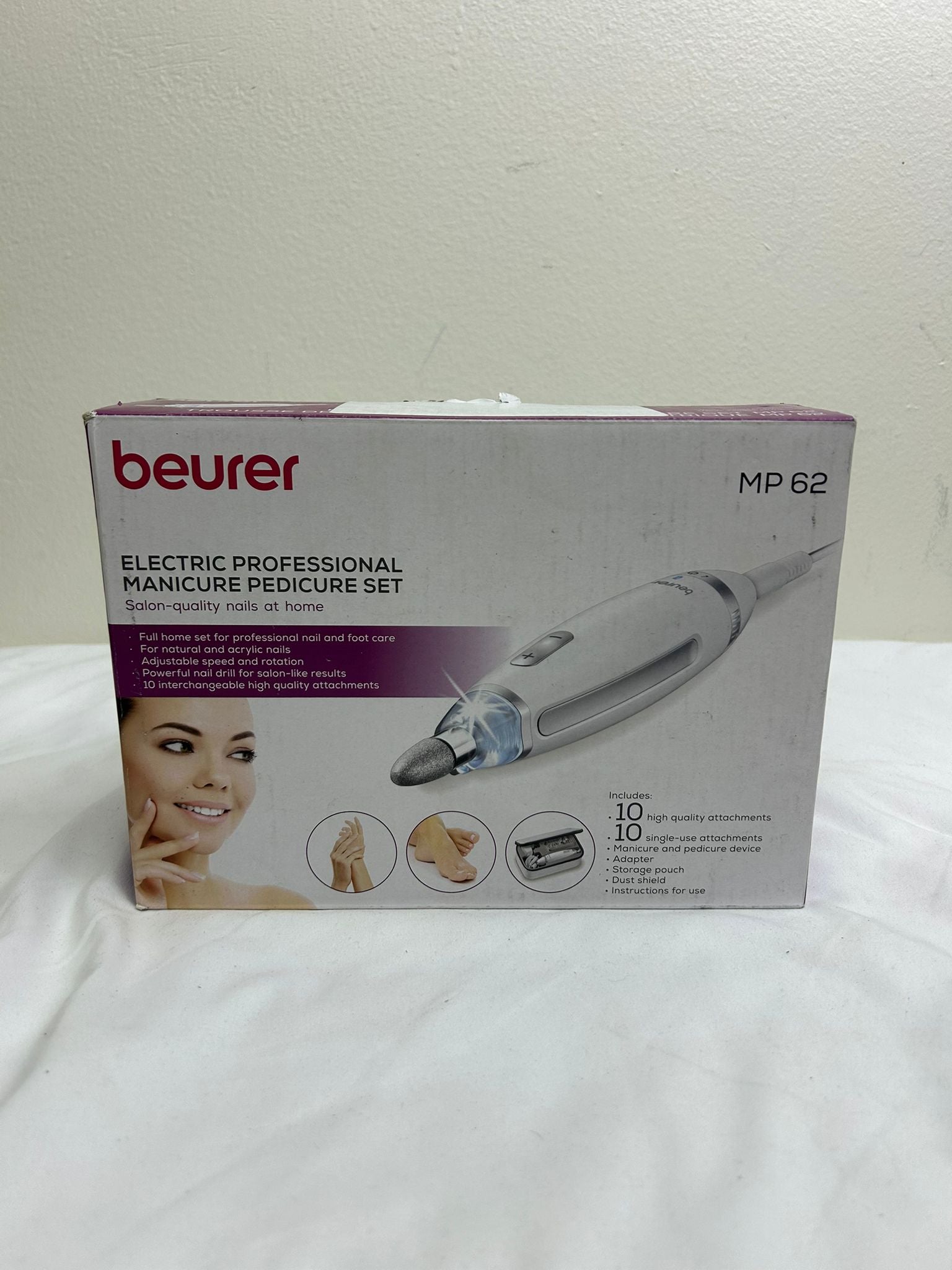 Beurer MP62 Professional Nail Drill Kit – Portable Electric Nail File for Manicure &amp; Pedicure