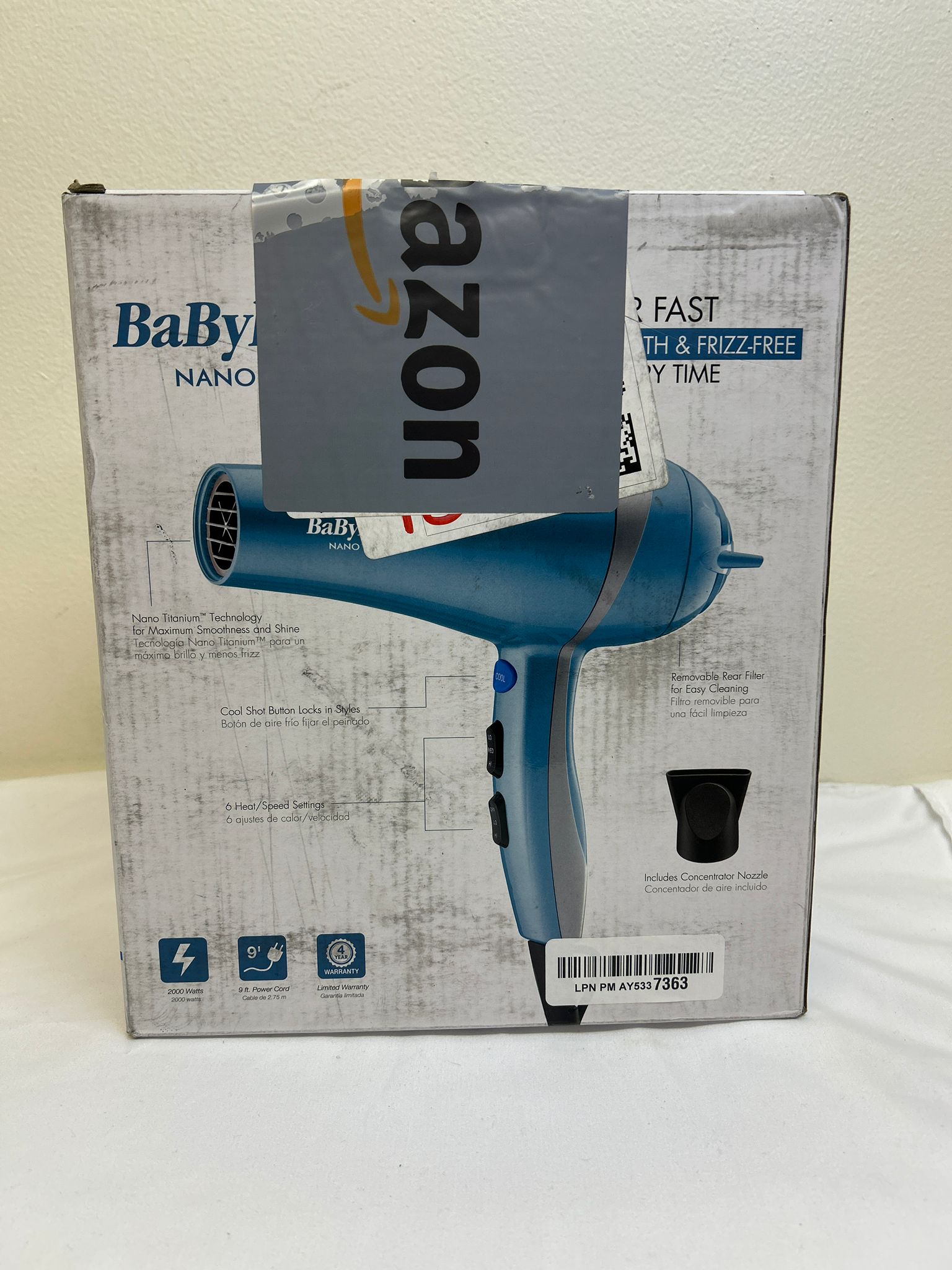 BaBylissPRO Nano Titanium 2000-Watt Hair Dryer (Incomplete)