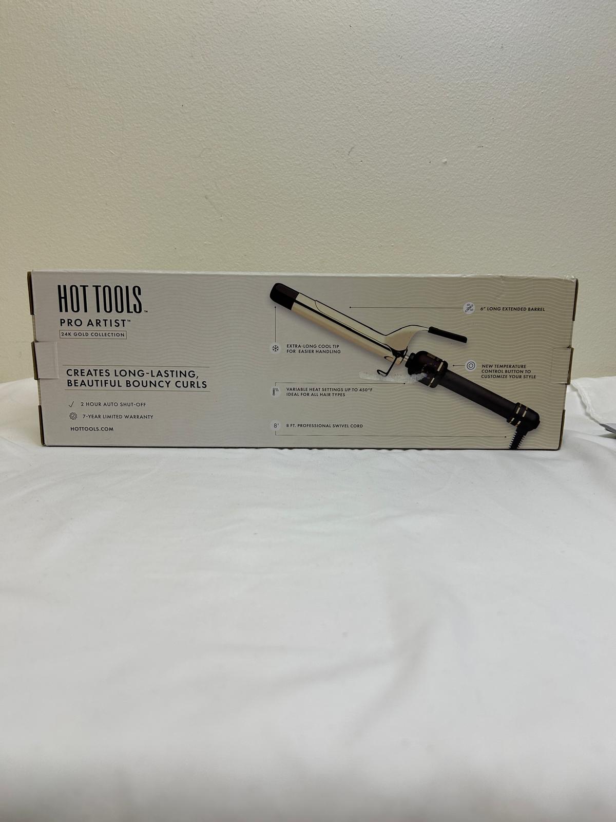 HOT TOOLS New and Improved 24K Gold Professional 1" Extended Barrel Curling Iron