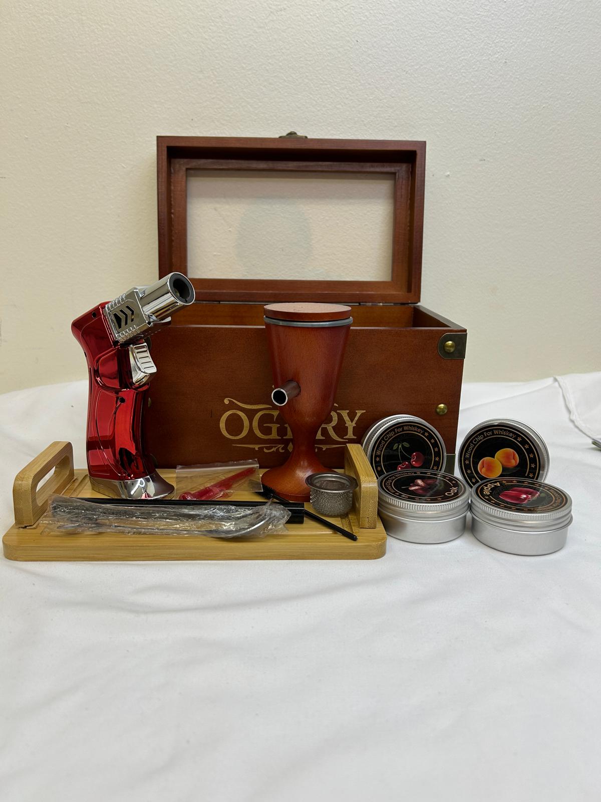 OGERY Cocktail Smoker Kit – Whiskey Smoker Kit with Smoking Gun, Bourbon Smoker Box