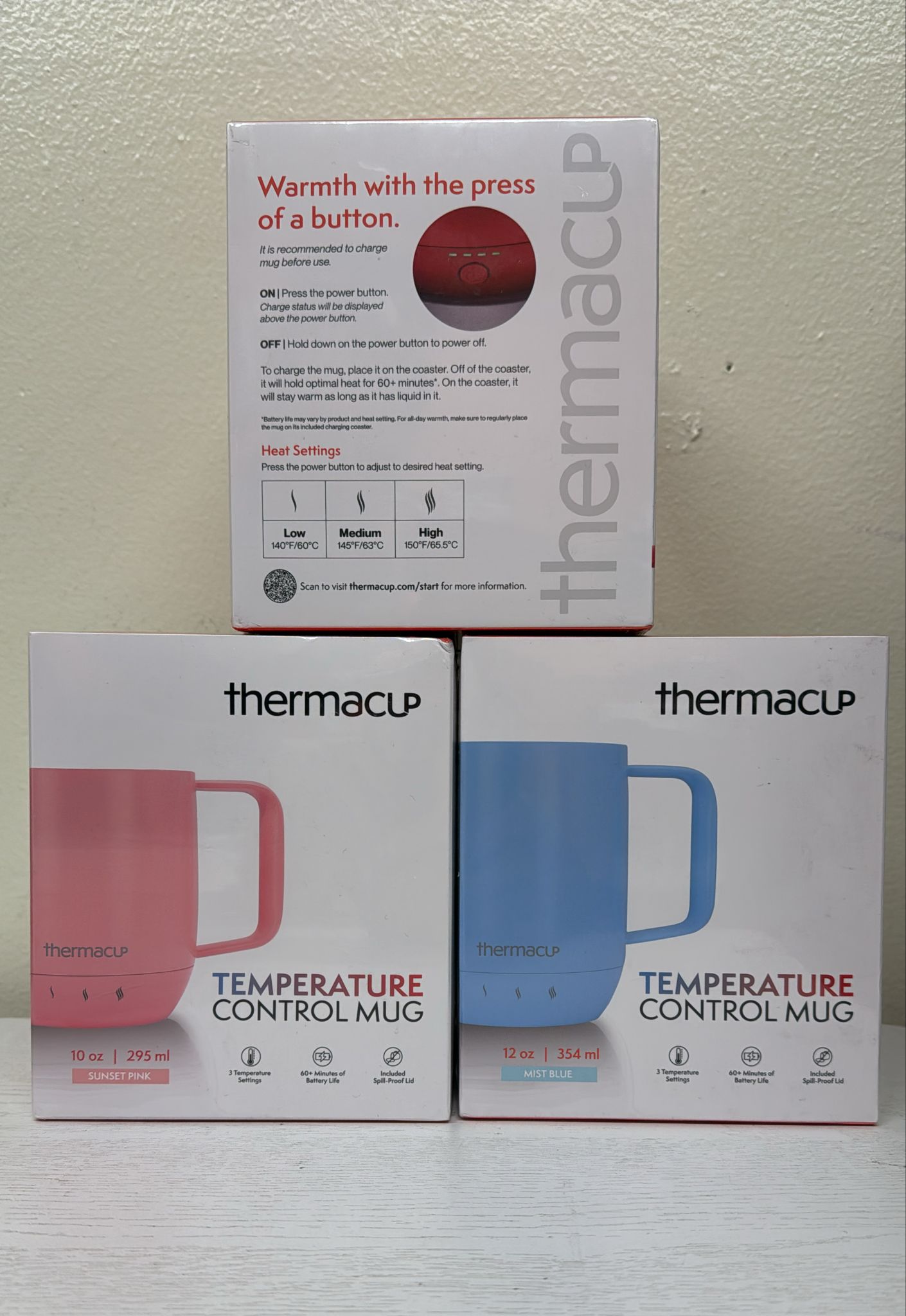 Thermacup Self-Heating Temperature Controlled Coffee Mug with Lid