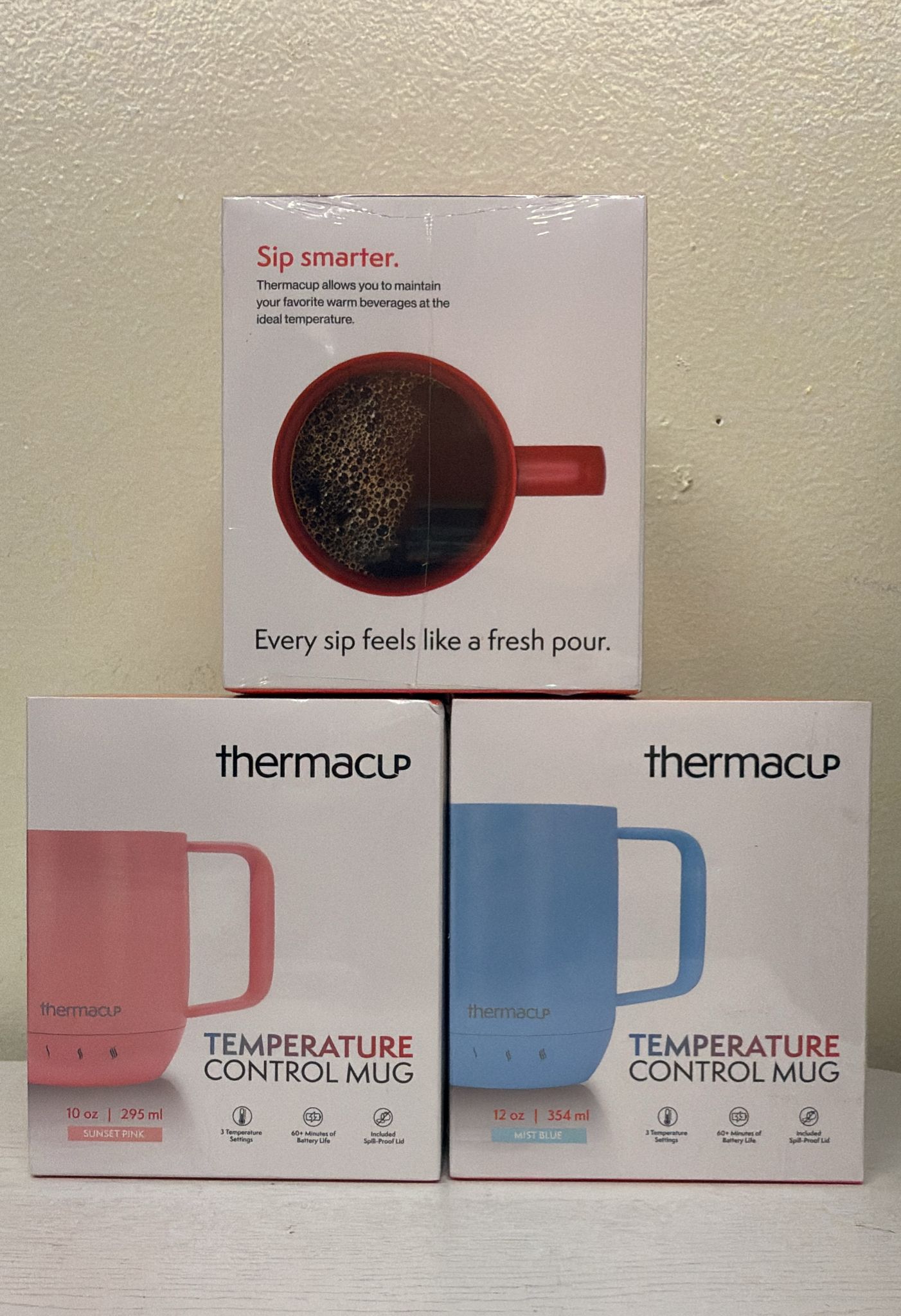 Thermacup Self-Heating Temperature Controlled Coffee Mug with Lid