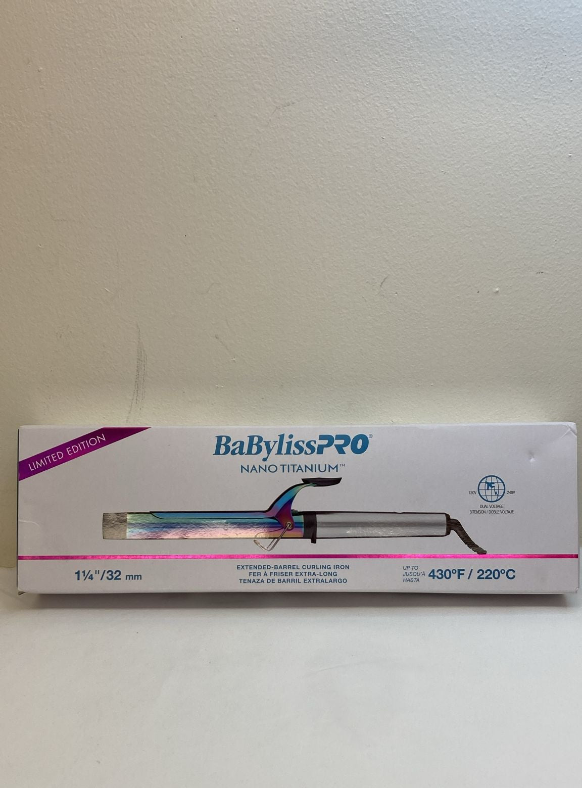 BaBylissPRO Nano Titanium Professional Curling Iron with Extended Barrel (Open Box)