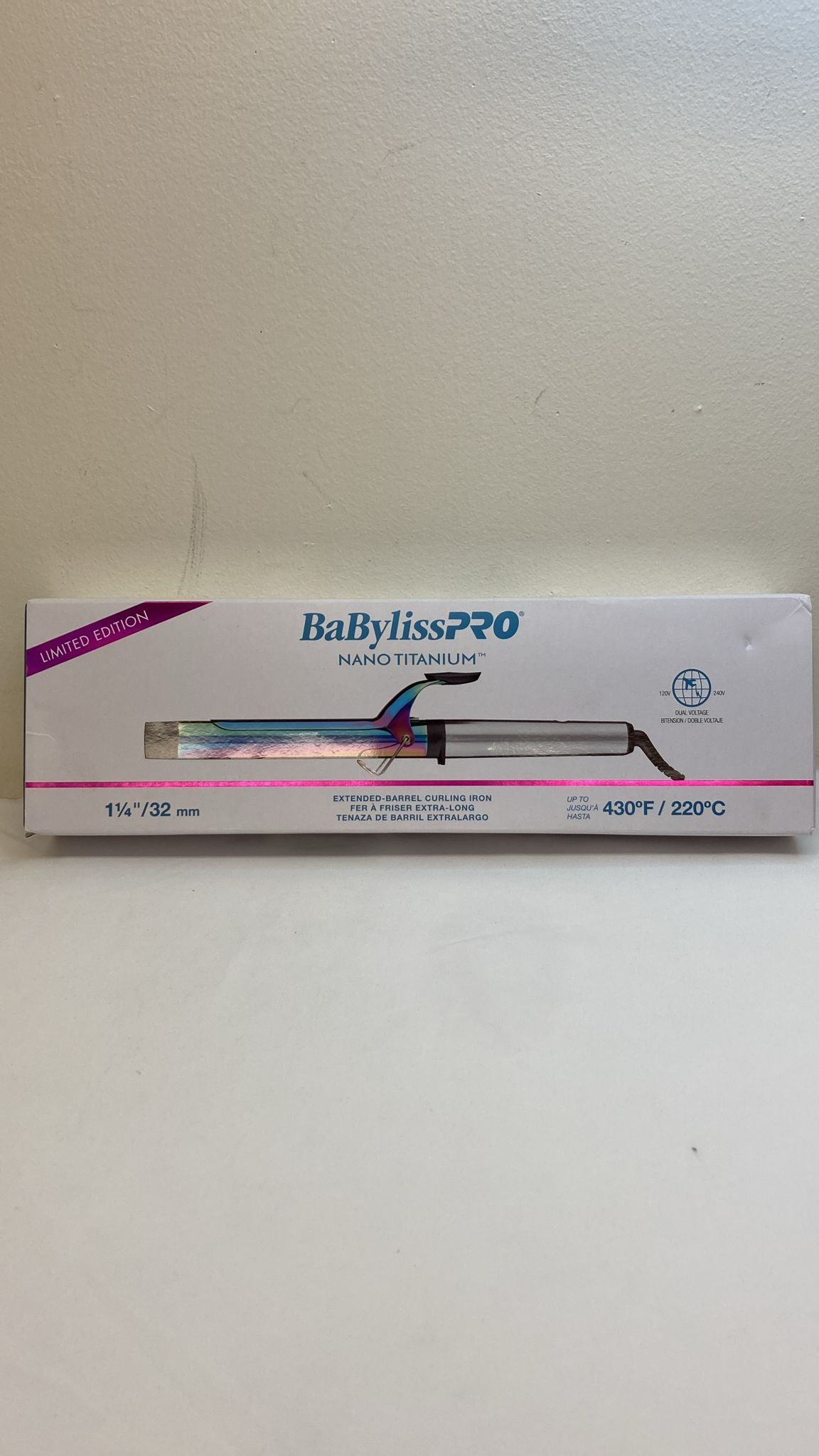 BaBylissPRO Nano Titanium Professional Curling Iron with Extended Barrel (Open Box)