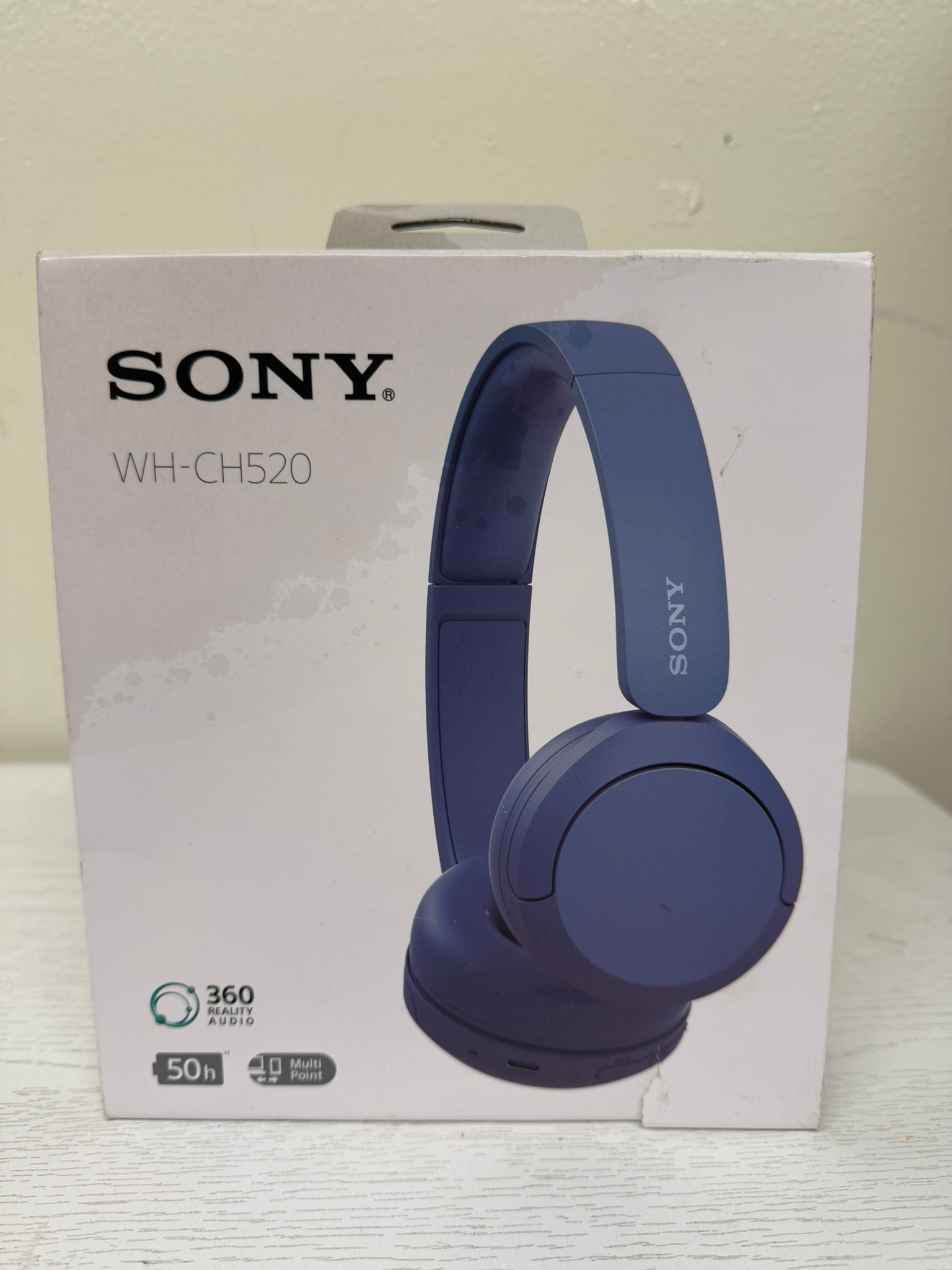 Sony WH-CH520 Wireless Bluetooth On-Ear Headphones with Microphone – Blue (Brand New)